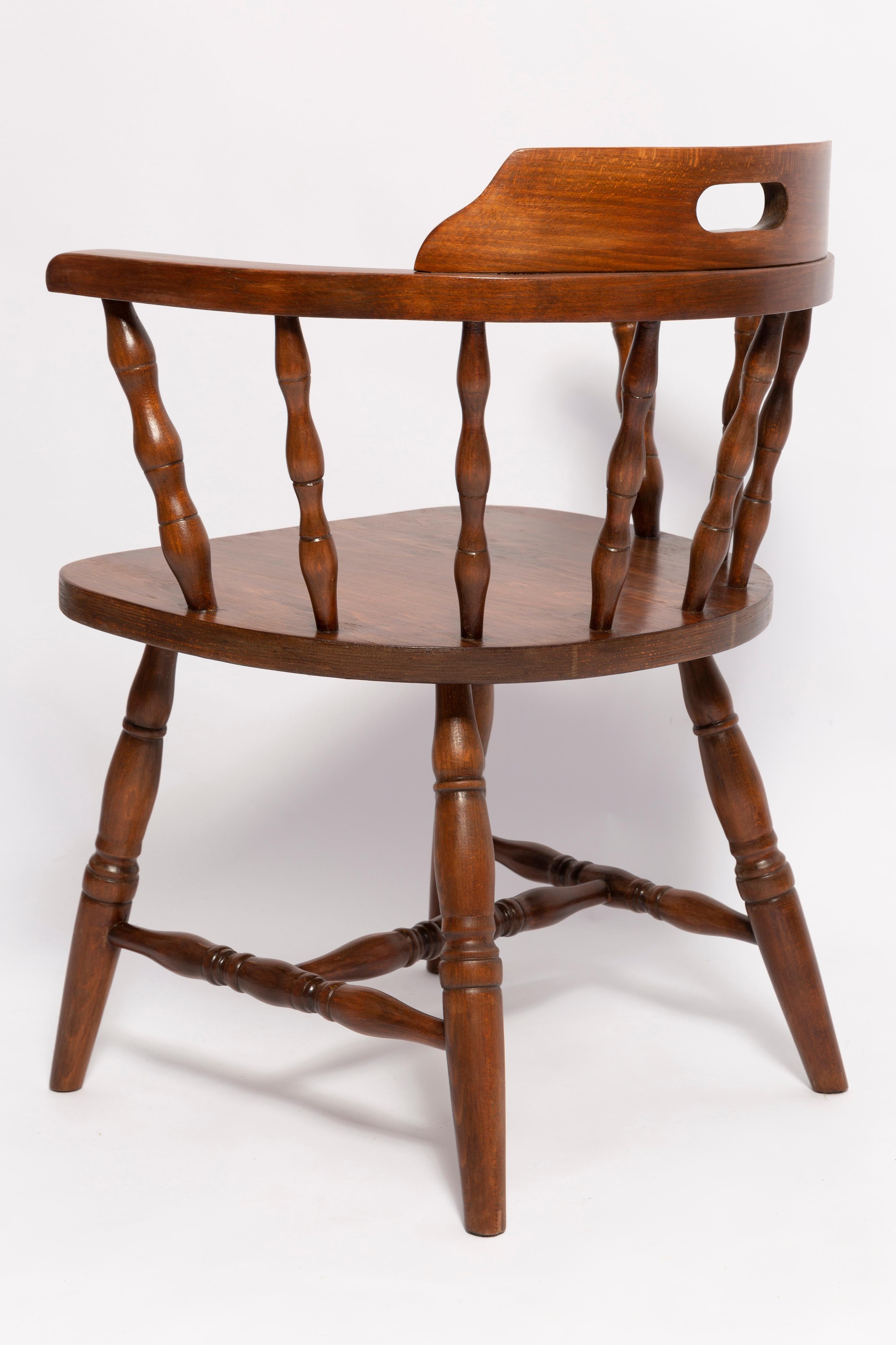 Mid Century Dark Brown Beechwood Bonanza Chair, Europe, 1960s In Excellent Condition For Sale In 05-080 Hornowek, PL