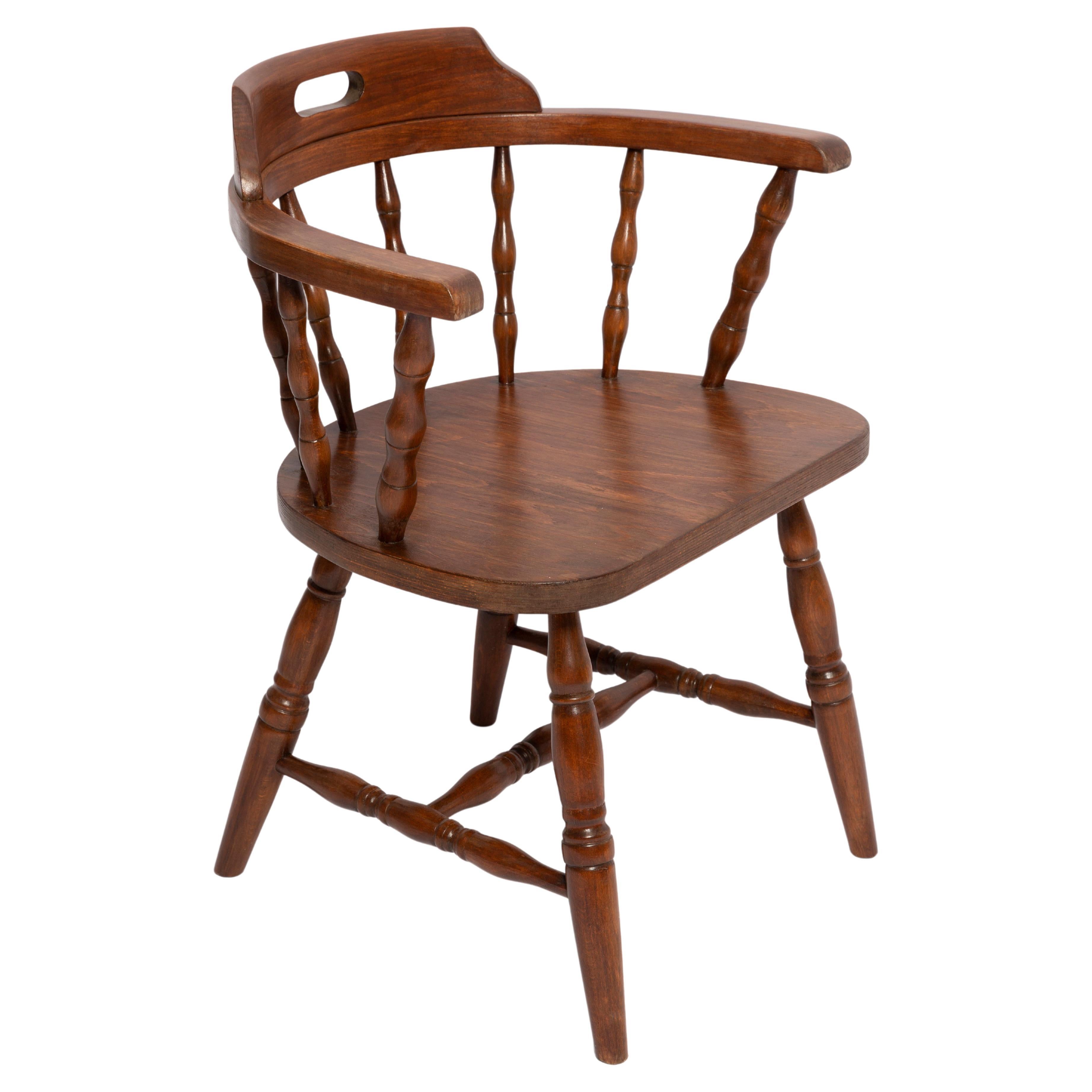Mid Century Dark Brown Beechwood Bonanza Chair, Europe, 1960s For Sale