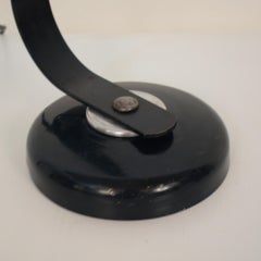 Midcentury Dark Green French Table Lamp with Telescope Function, circa 1945