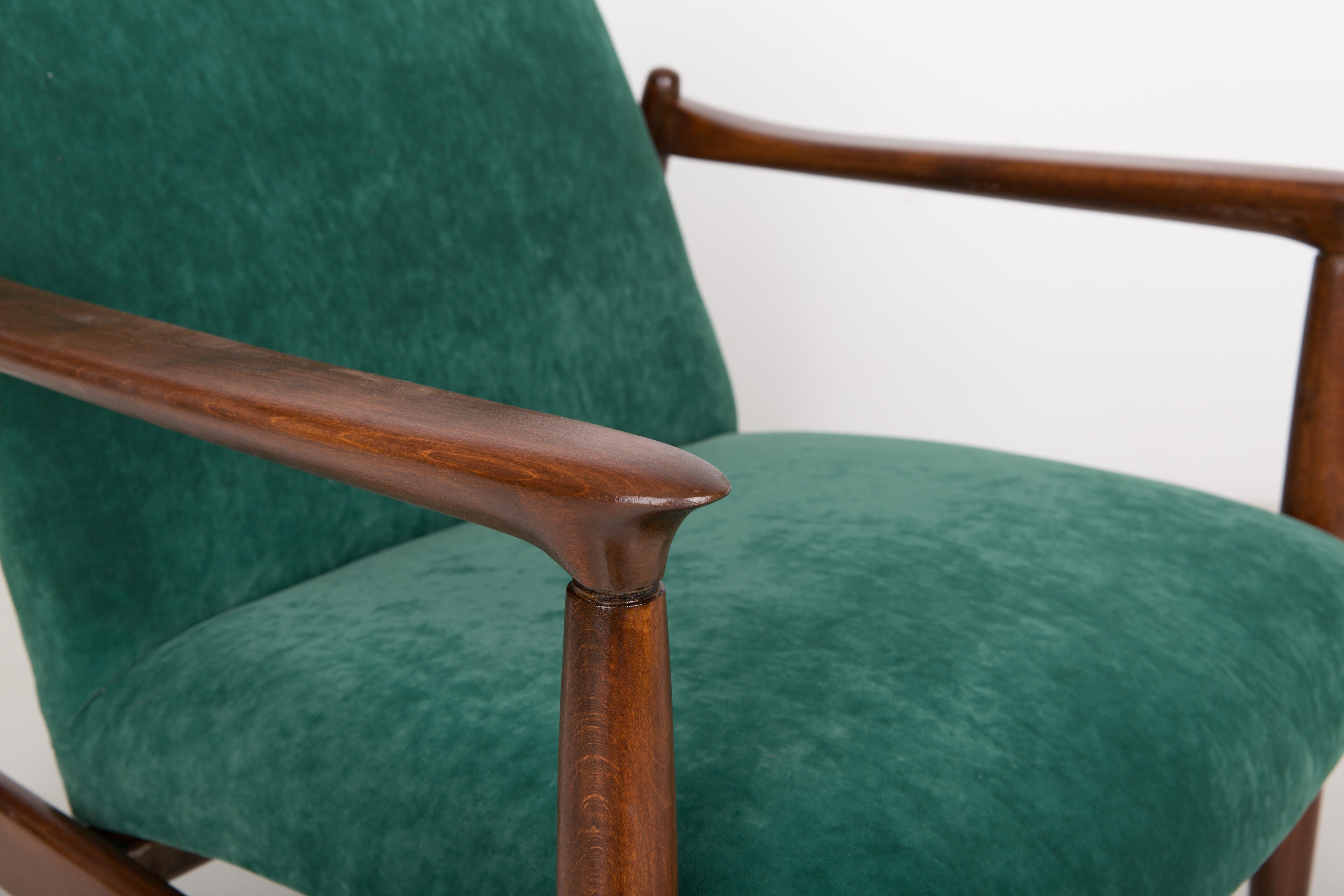 Mid-Century Modern Mid Century Dark Green Velvet Armchair, Edmund Homa, Europe, 1960s For Sale