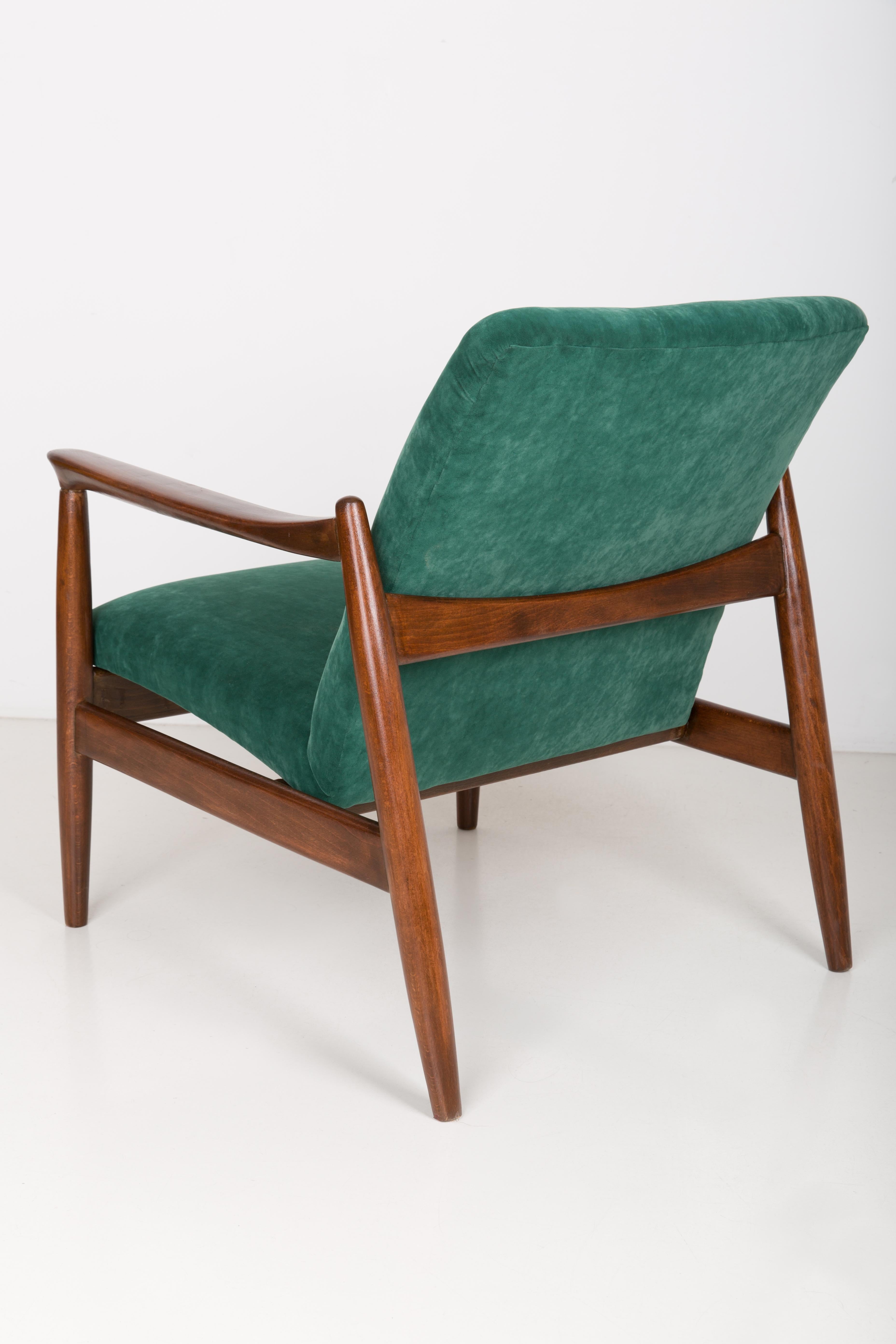 20th Century Mid Century Dark Green Velvet Armchair, Edmund Homa, Europe, 1960s For Sale