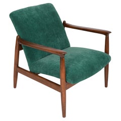 Fauteuil du milieu du siècle dernier en velours vert foncé Edmund Homa, Europe, années 1960