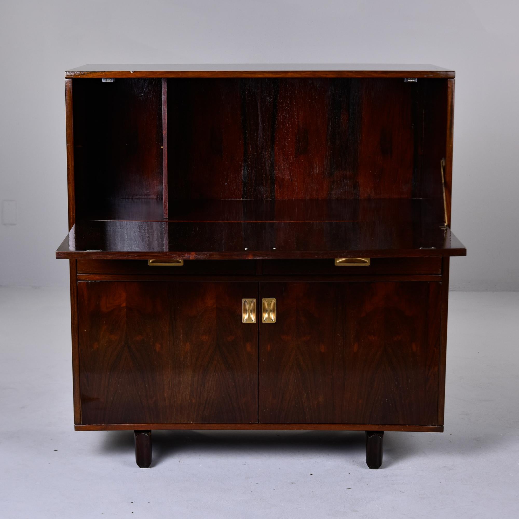 French Midcentury Dark Mahogany Desk/Liquor Cabinet For Sale