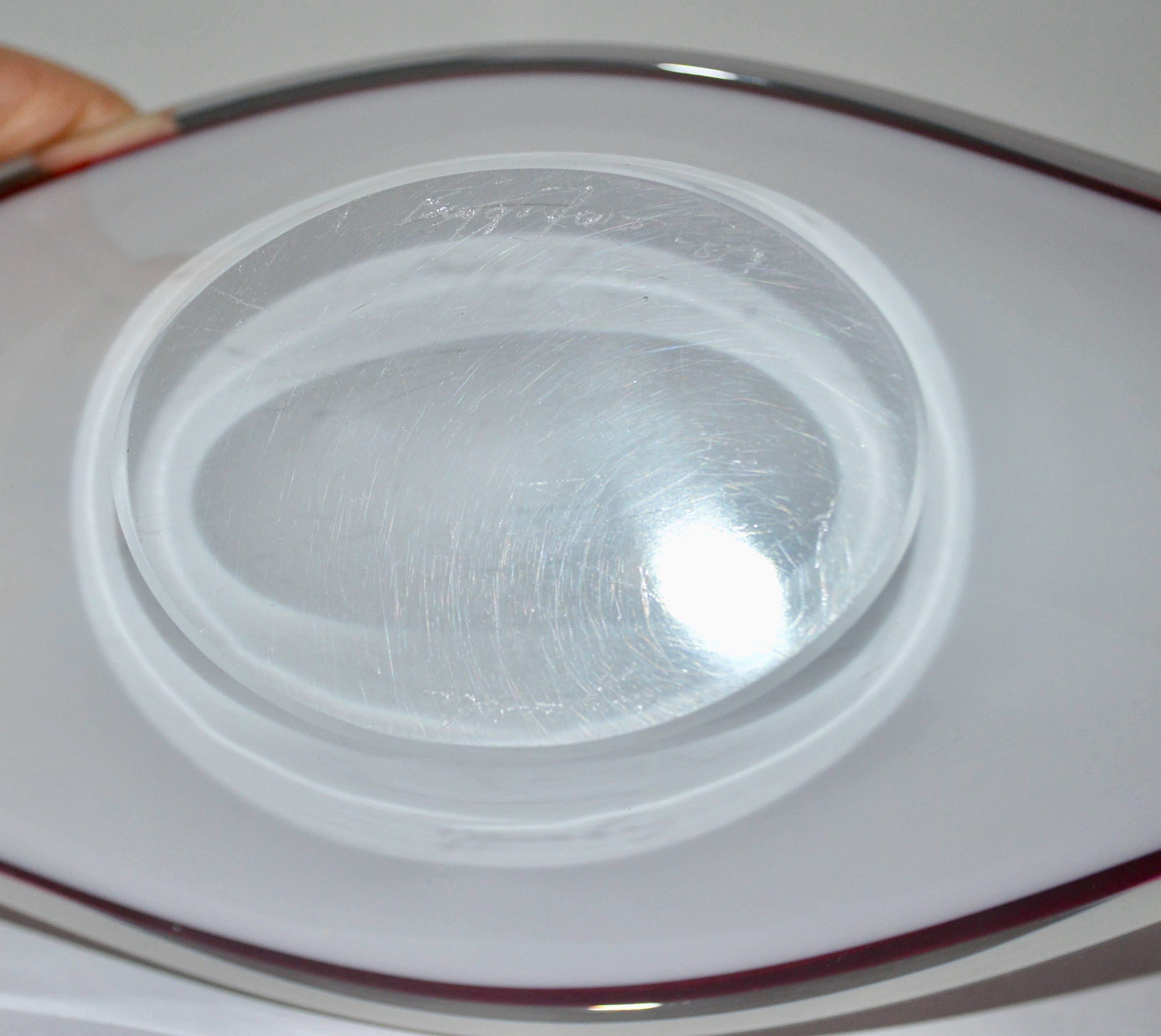 Centro de mesa Flygfors rosa oscuro de mediados de siglo en venta 2