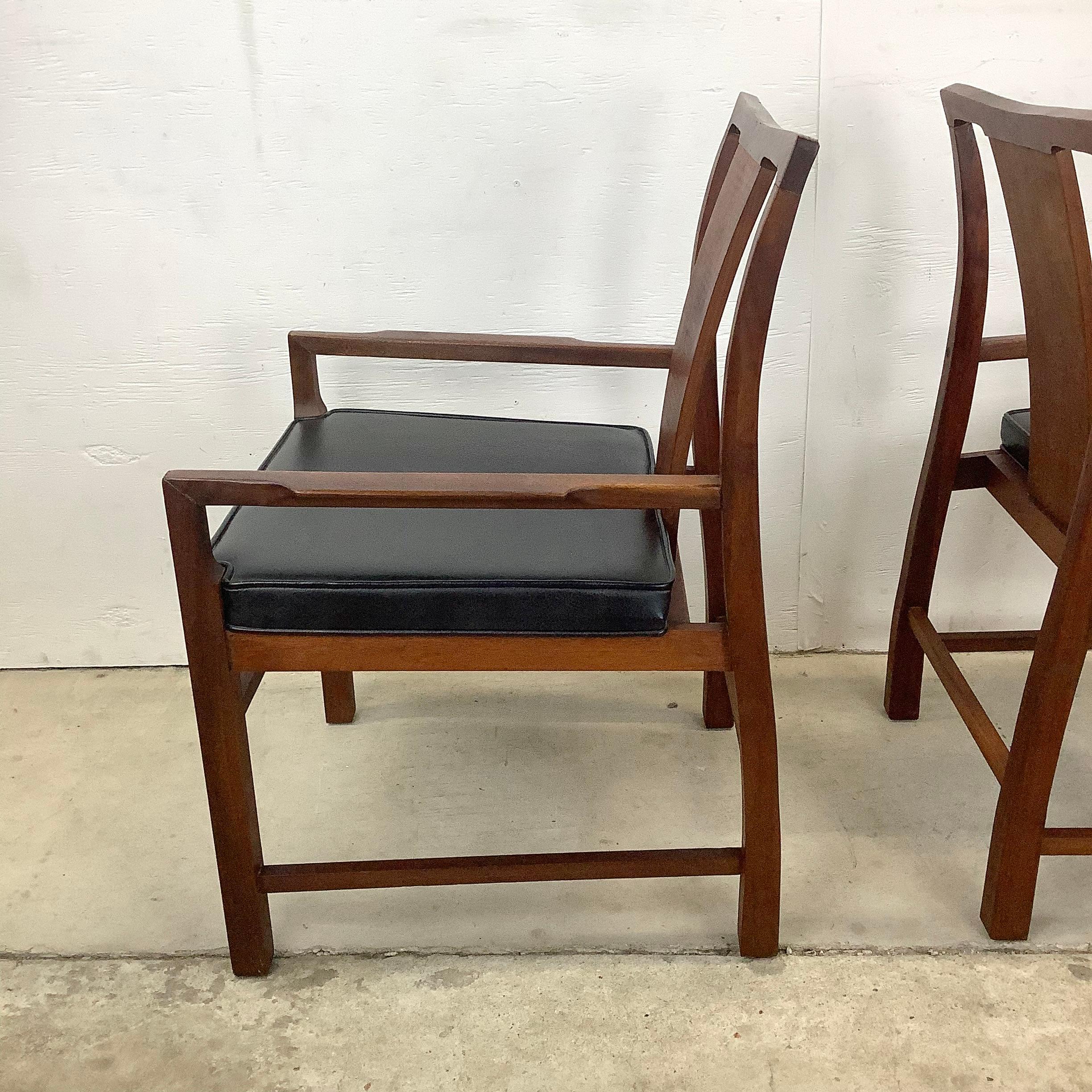 Mid-Century Dark Walnut Dining Chairs by Hibriten Manufacturing - Set of Six 6