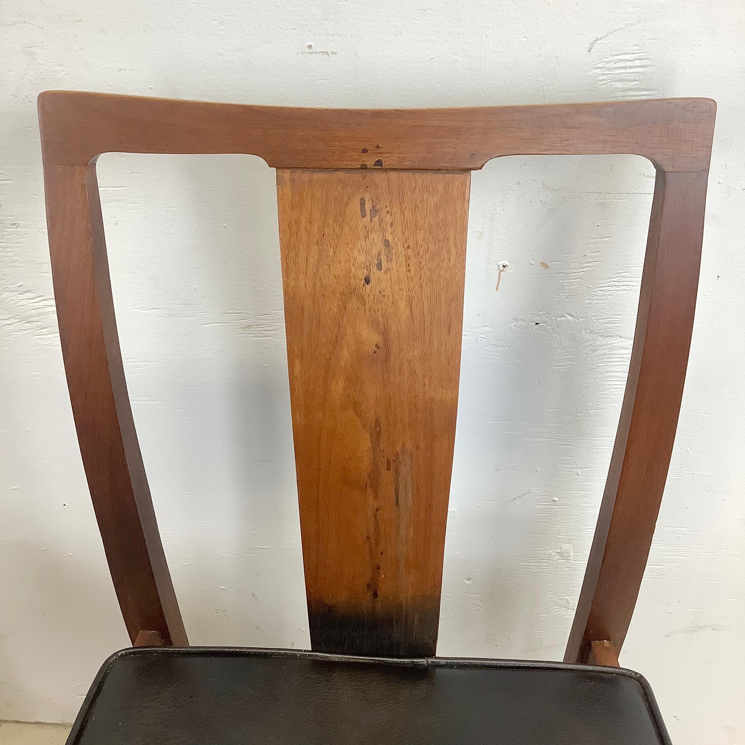 Mid-Century Dark Walnut Dining Chairs by Hibriten Manufacturing - Set of Six 12