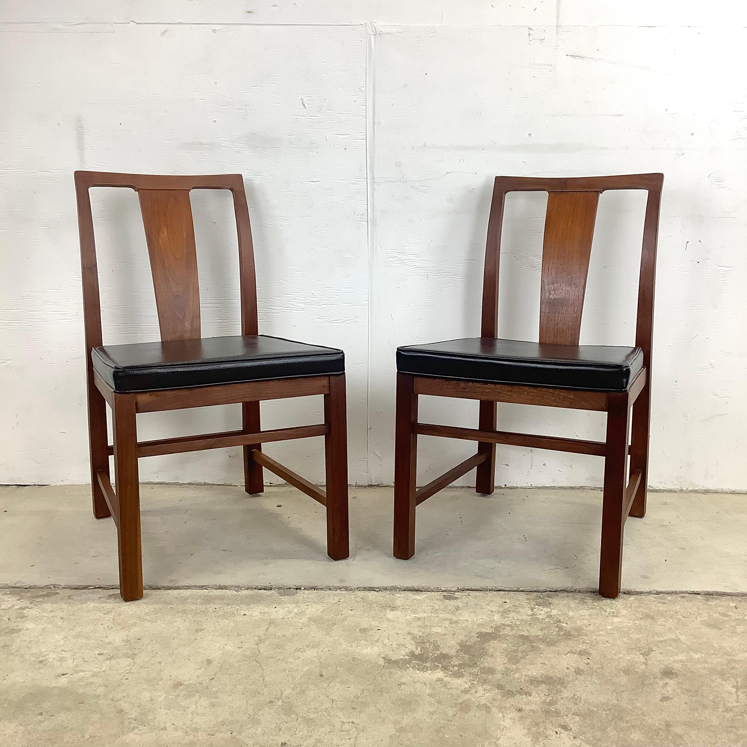 American Mid-Century Dark Walnut Dining Chairs by Hibriten Manufacturing - Set of Six