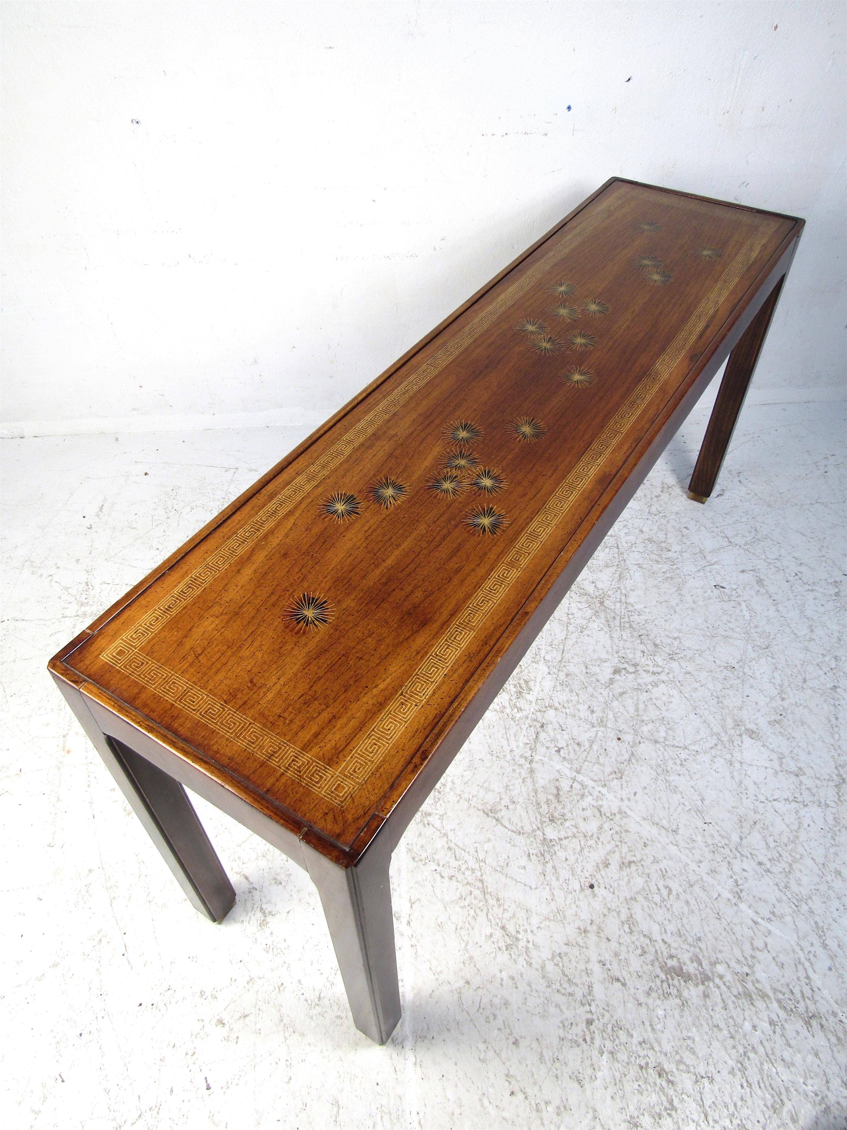 Midcentury Dark Wood Console Table 2