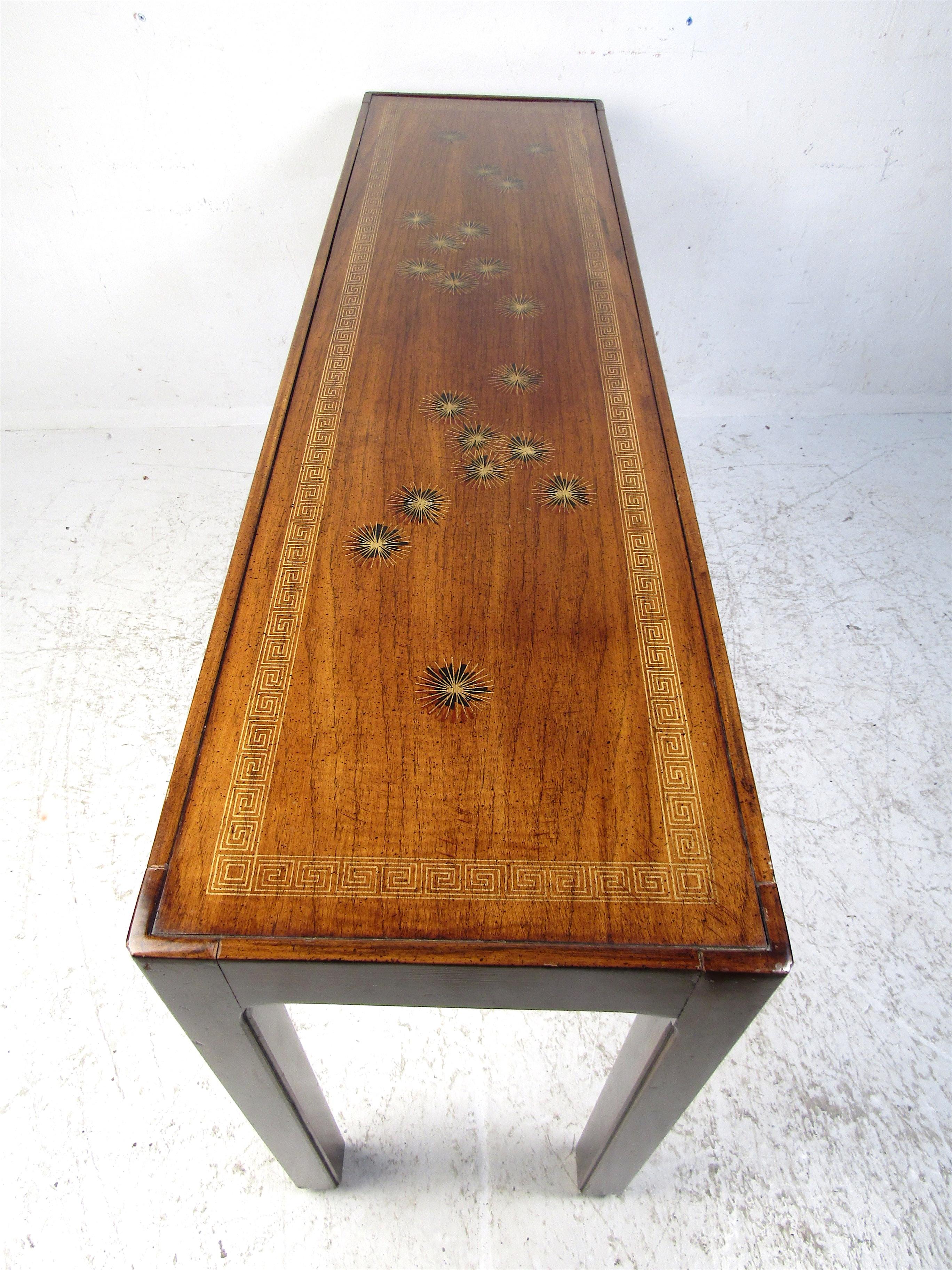 Midcentury Dark Wood Console Table 3