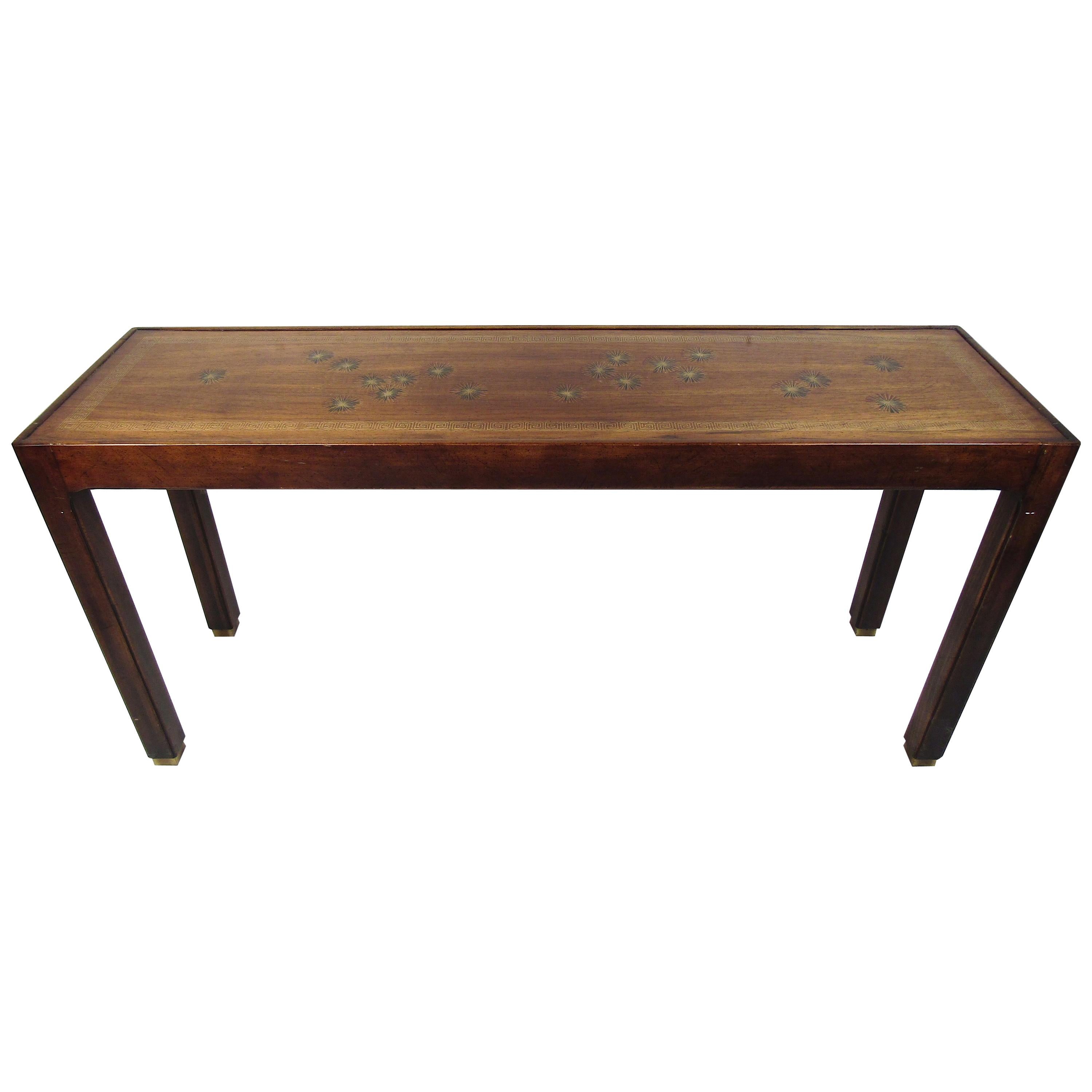 Midcentury Dark Wood Console Table