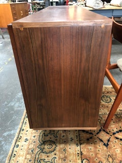Midcentury Dark Wood Credenza