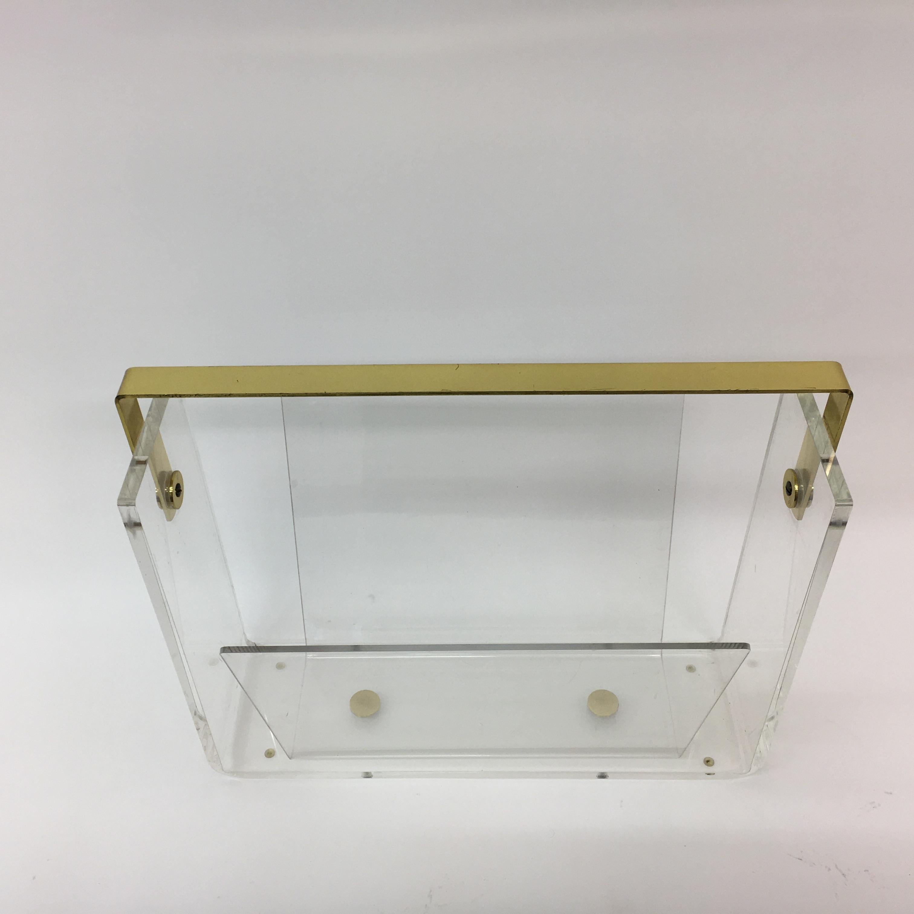 Portariviste David Lange di metà secolo, in lucite, anni '70 In condizioni buone in vendita a Delft, NL