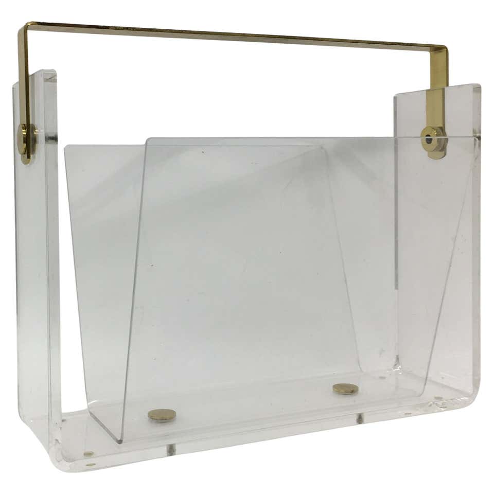Mid-Century Lucite Magazine Rack For Sale at 1stDibs