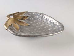 Mid-Century David Marshall Brass and Aluminum Strawberry Tray, Spain 1970s