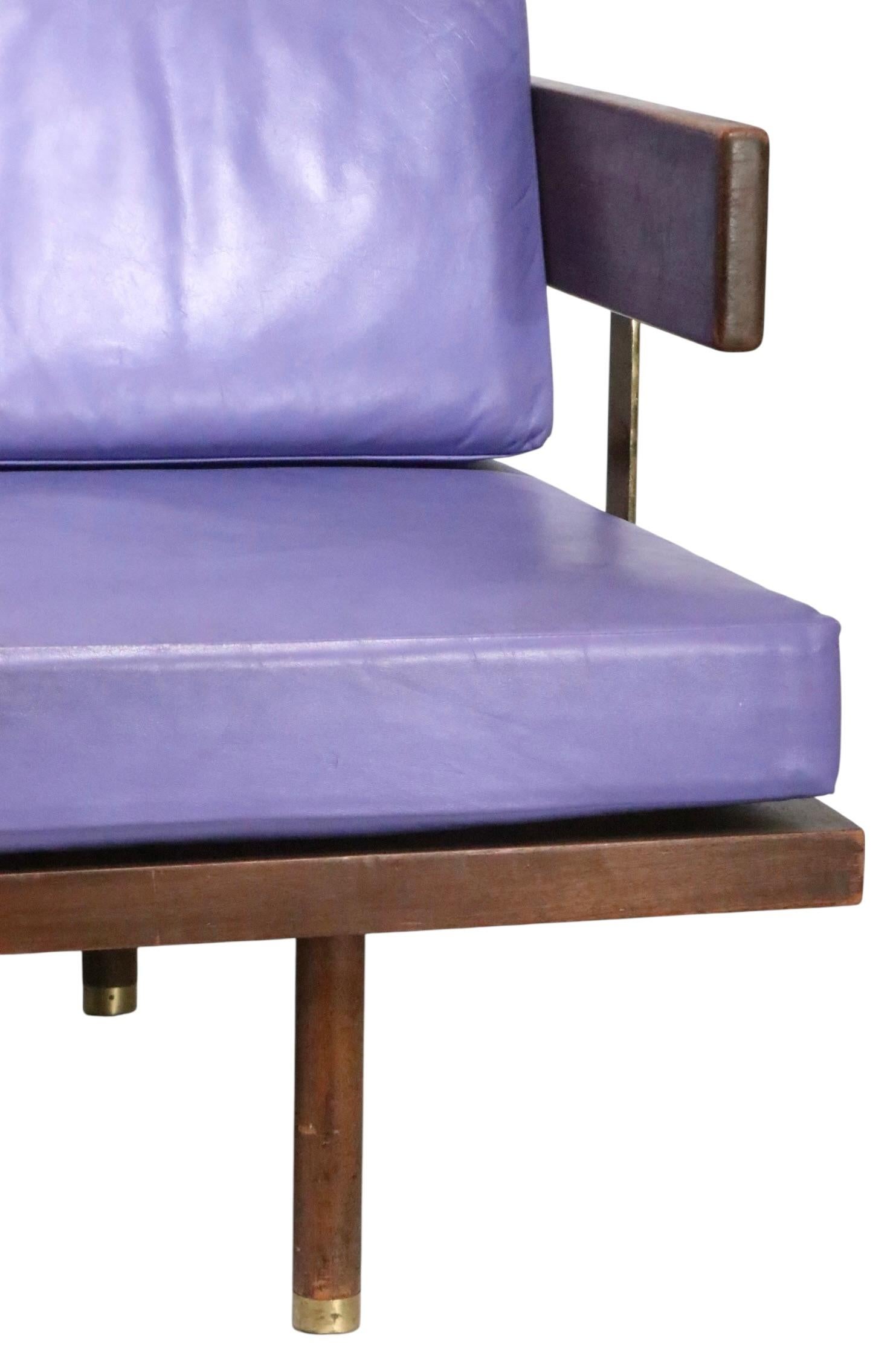 Mid Century  Daybed Sofa by Harvey Probber  with Lavender Leather Cushions For Sale 4