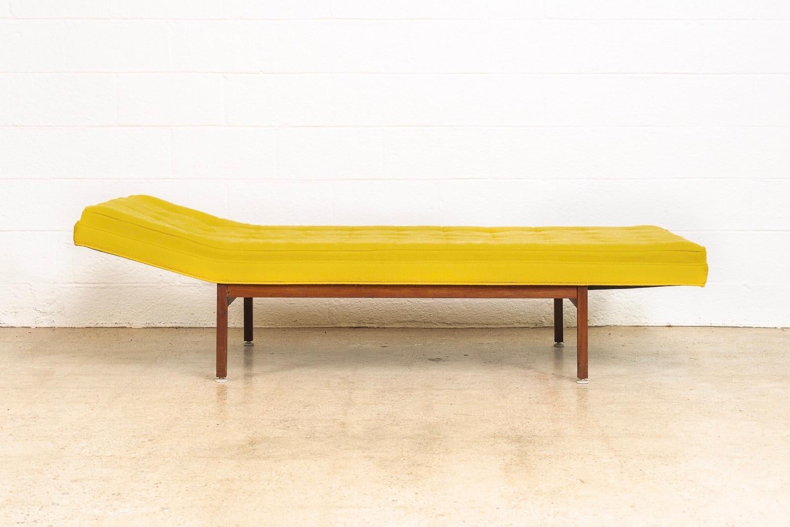 Mid-Century Modern Midcentury Daybed Sofa with Yellow Knoll Fabric, 1960s For Sale