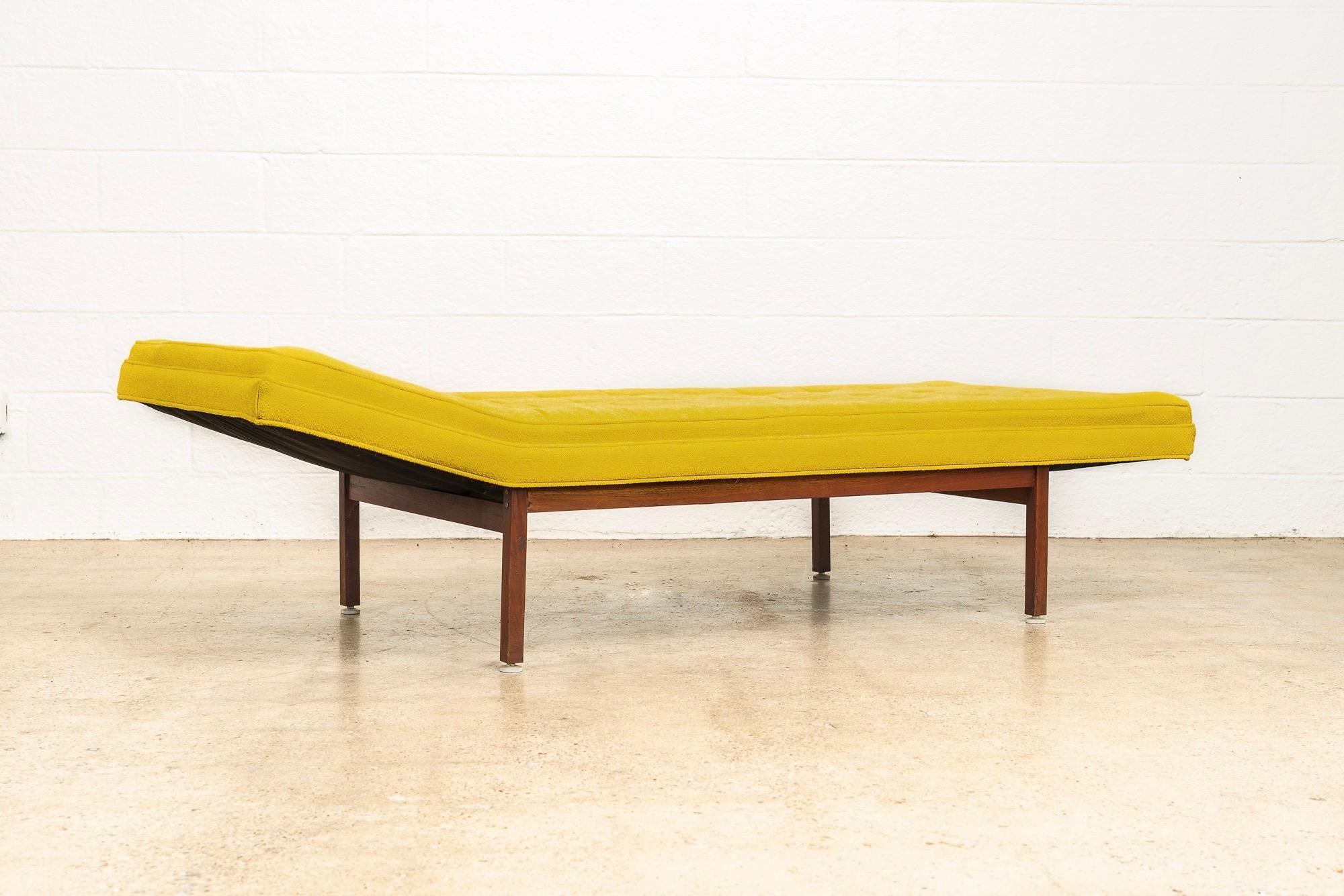 Mid-20th Century Midcentury Daybed Sofa with Yellow Knoll Fabric, 1960s For Sale