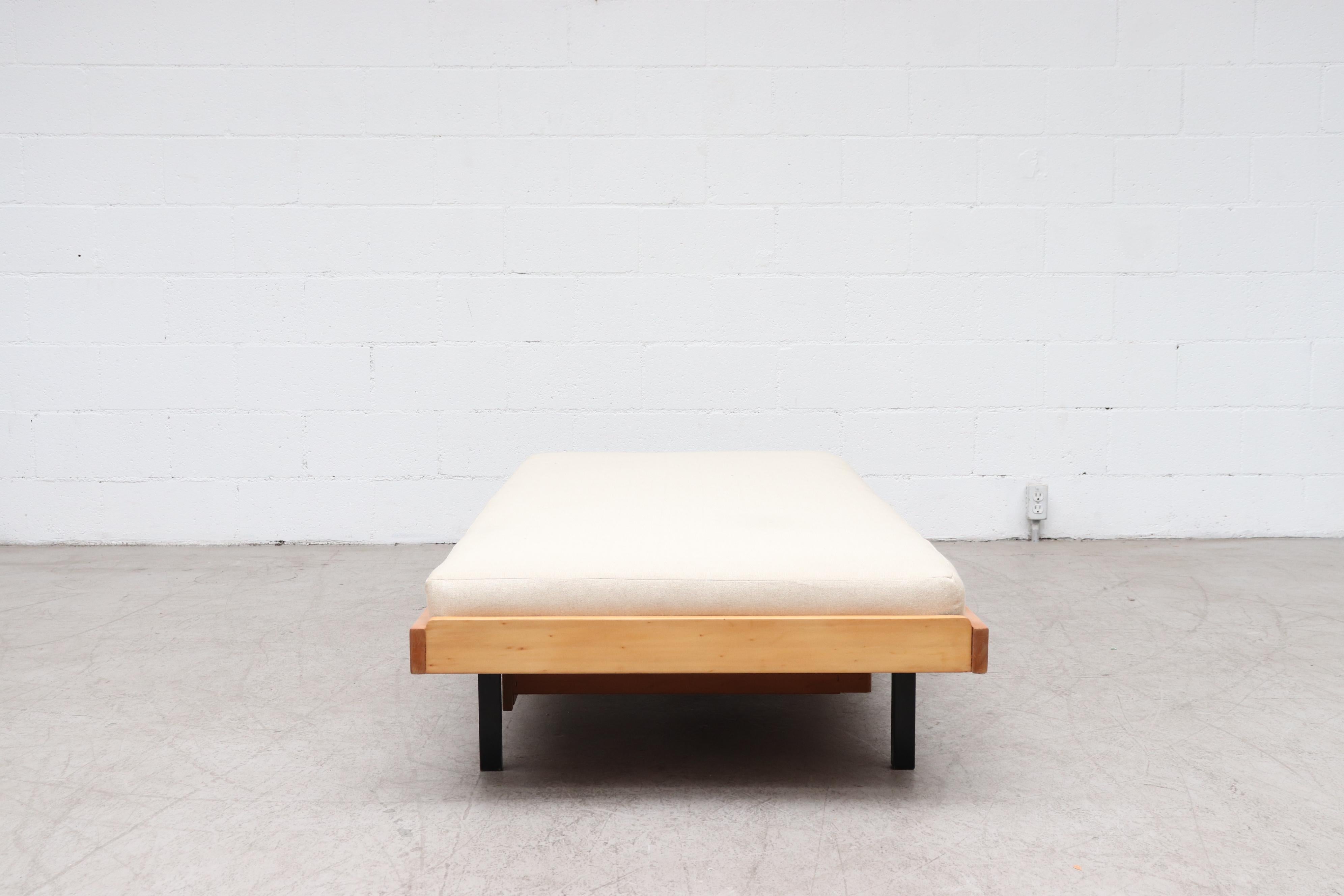 Dutch Mid-century Daybed with Bone Upholstered Mattress