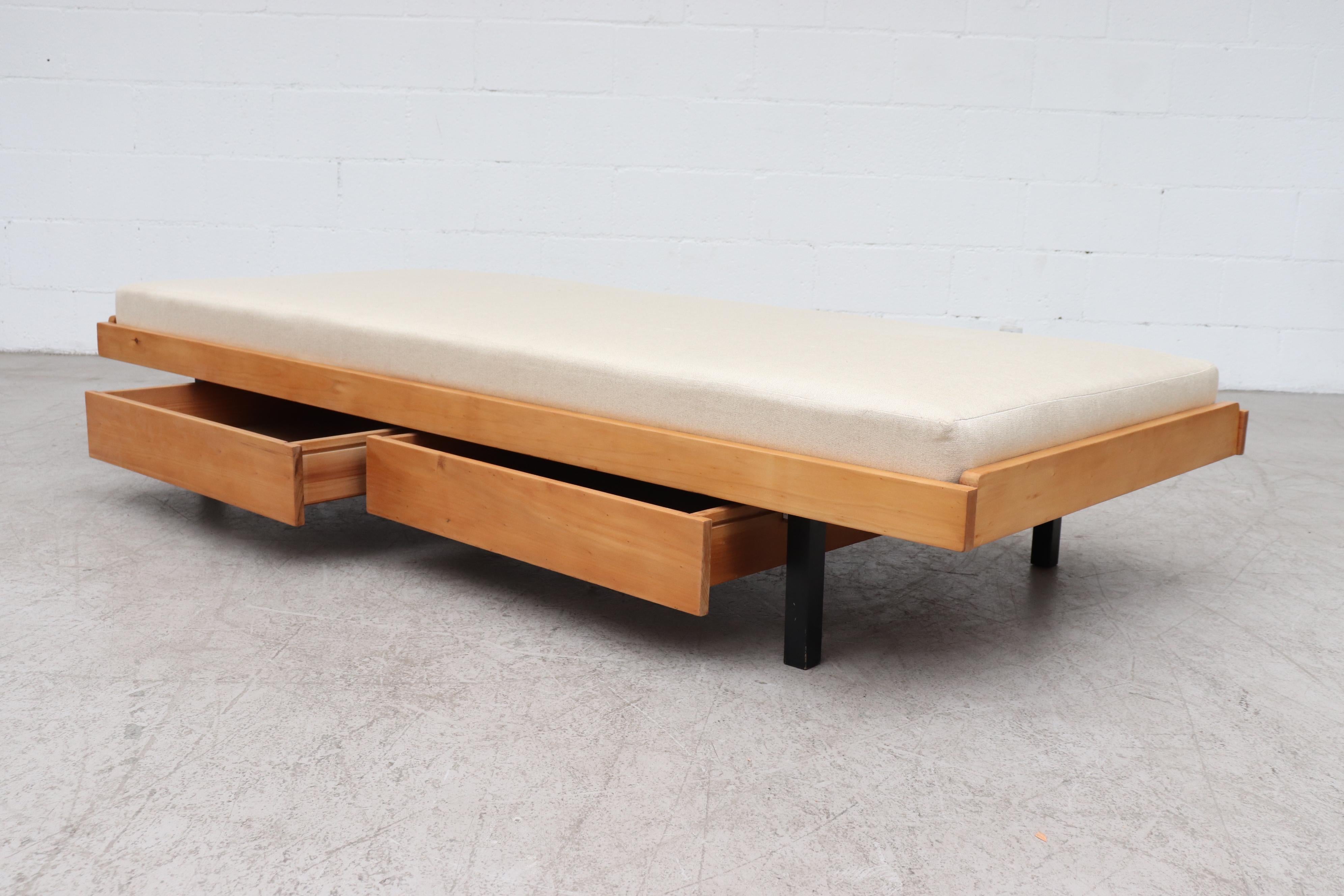 Enameled Mid-century Daybed with Bone Upholstered Mattress