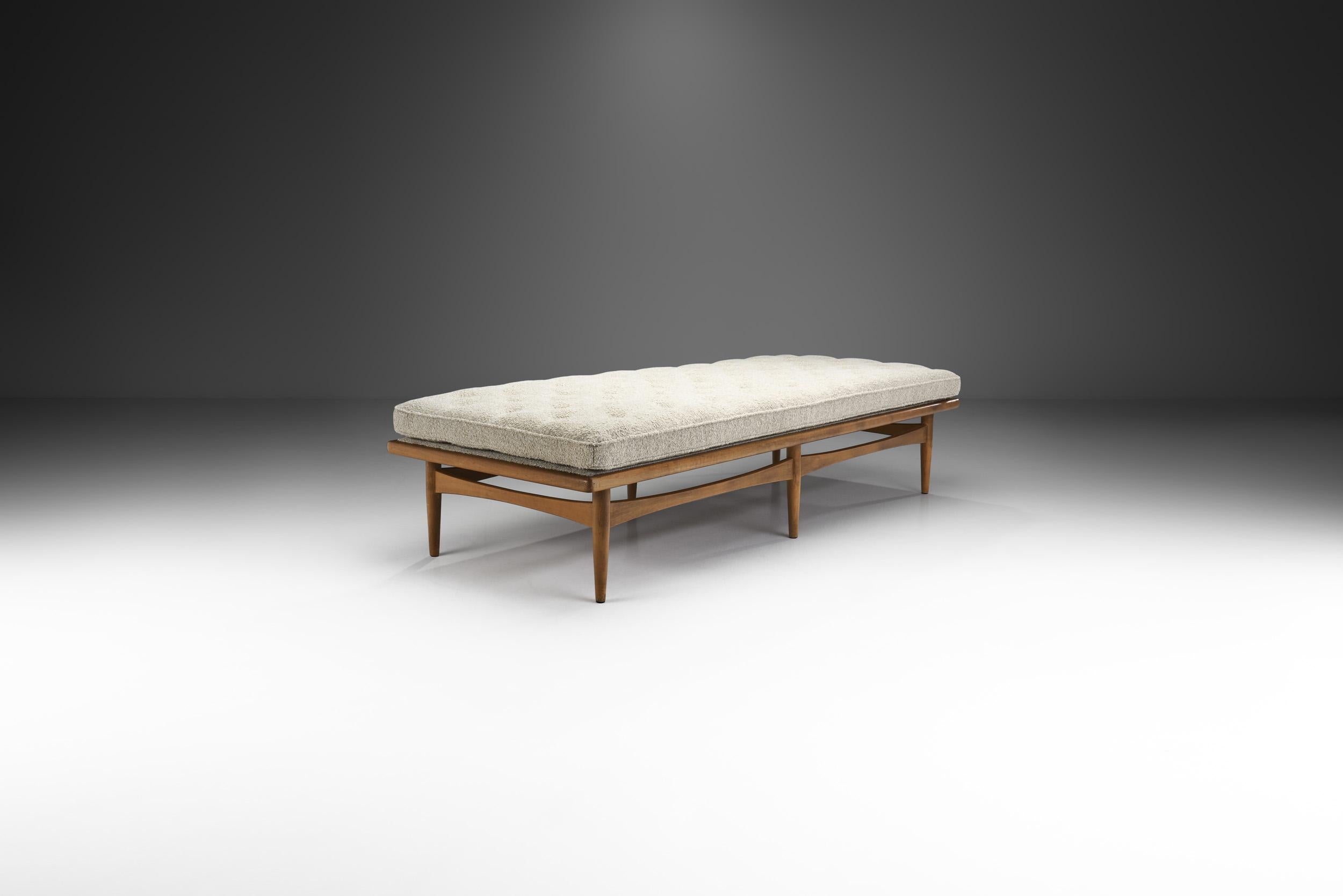 Scandinavian Modern Mid-Century Daybed with Mattress by Möbelproduktion AB, Sweden, ca 1950s