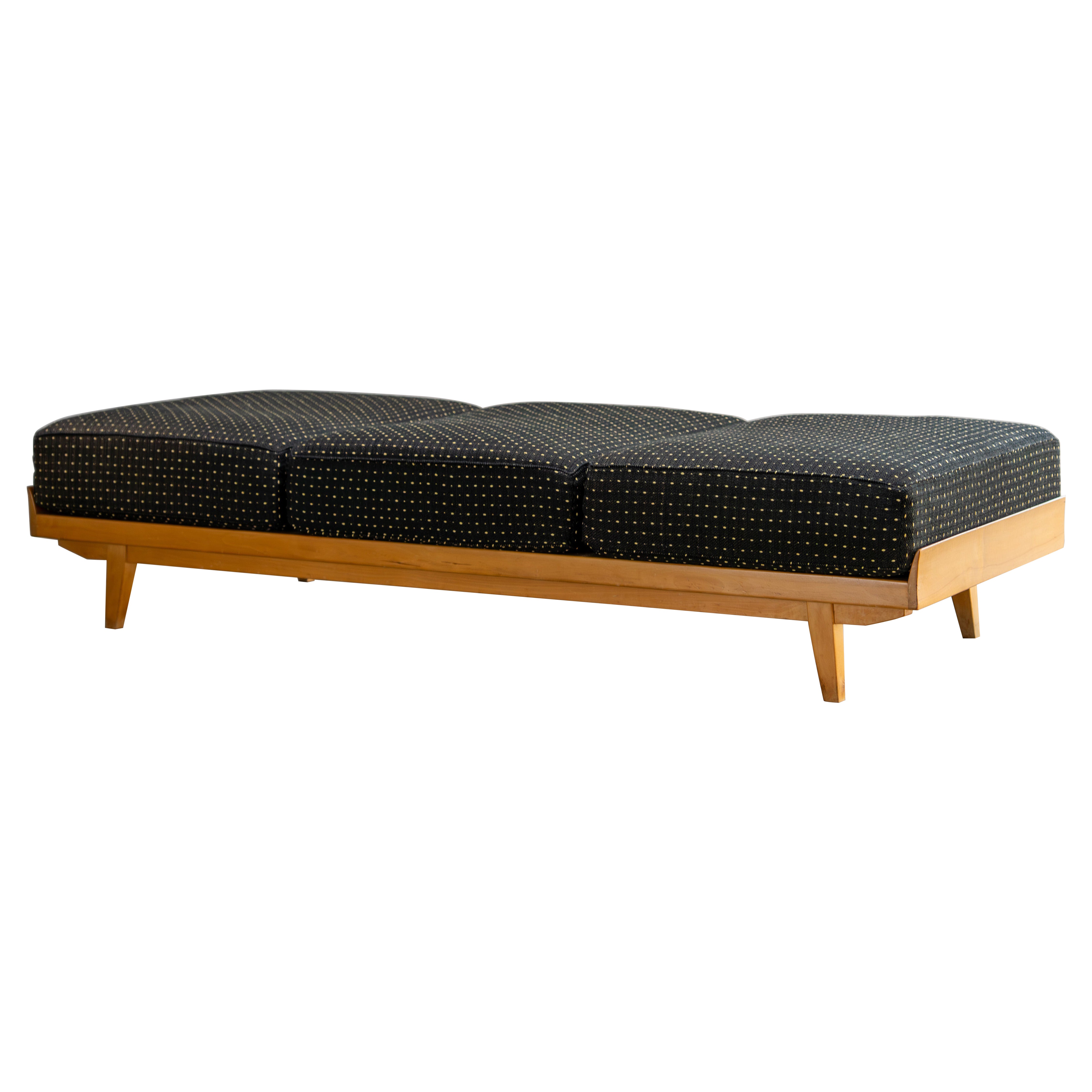 Mid-Century Daybed  with Original Fabric - 1950s