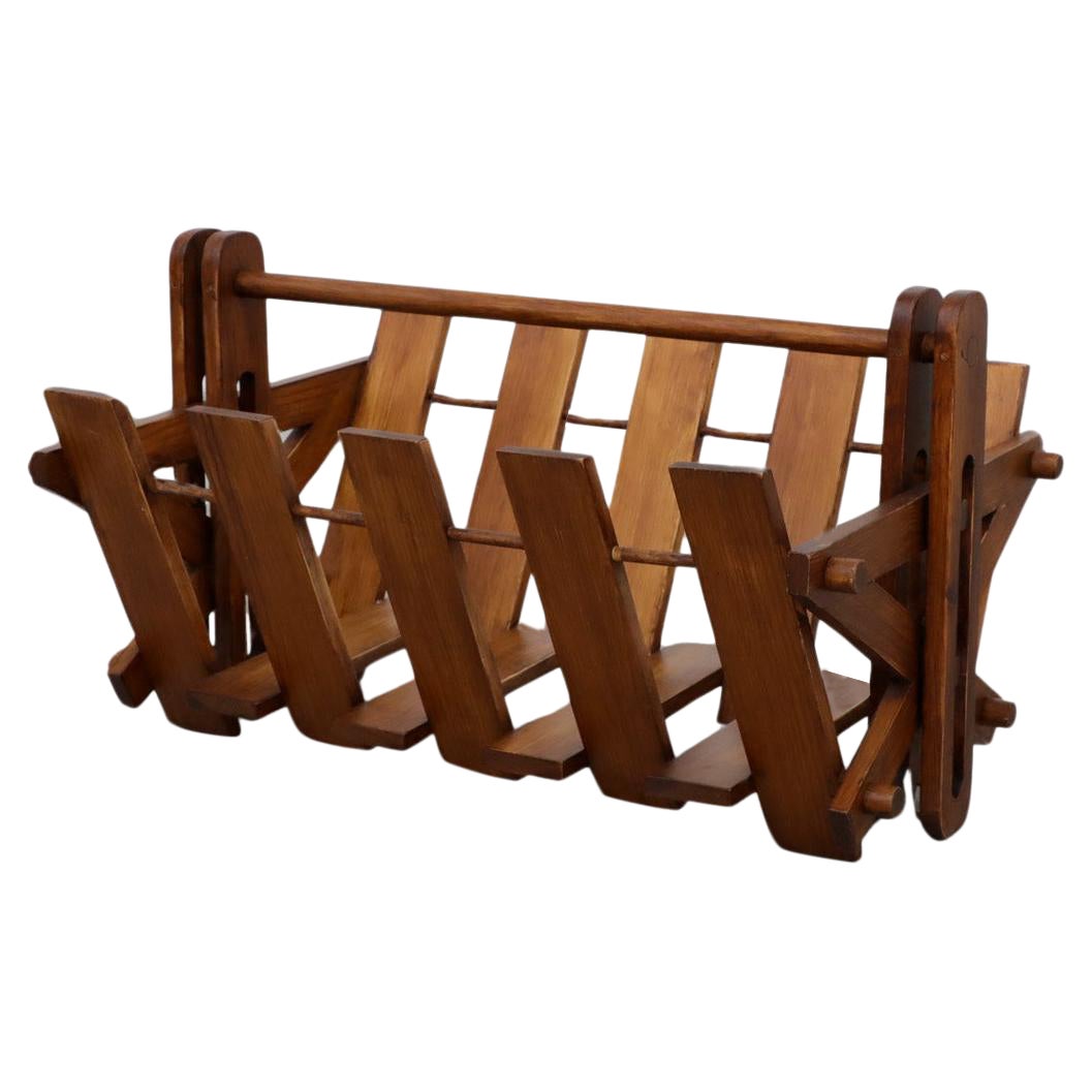 Mid-Century De Puydt Attributed Brutalist Basket or Magazine Rack