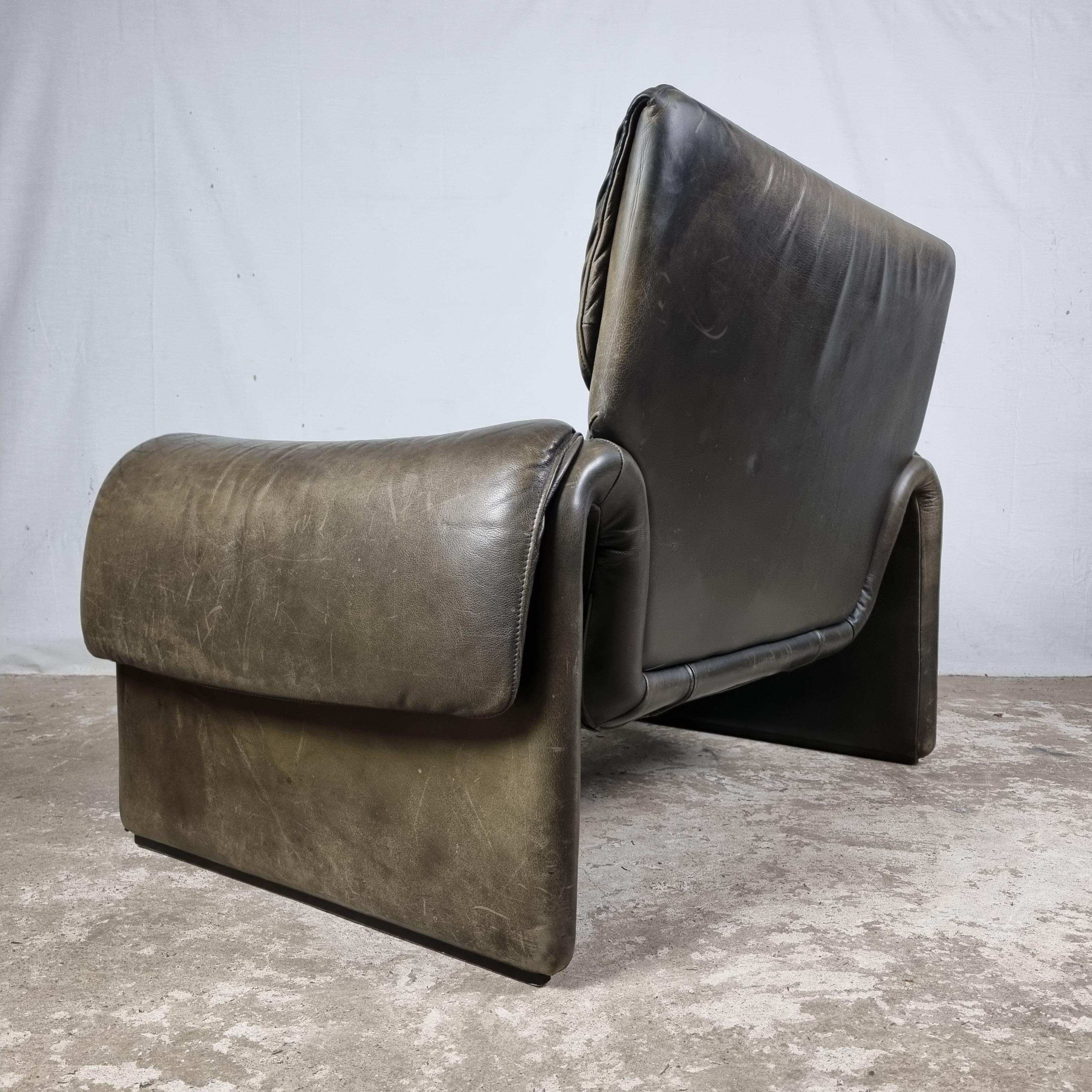 Mid-Century De Sede DS-2011/01 Buffalo Leather Lounge Chair 1970s Armchair 6