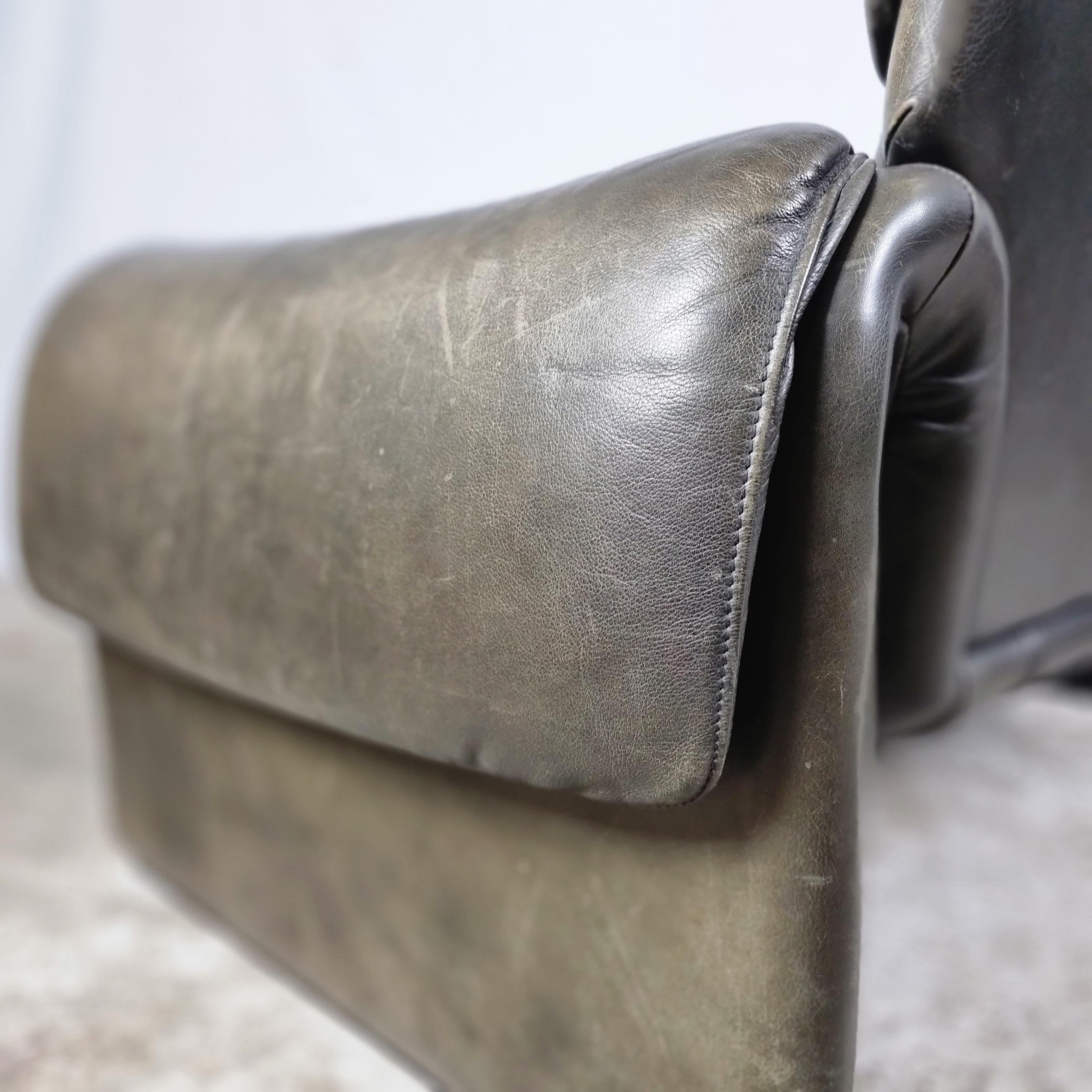 Mid-Century De Sede DS-2011/01 Buffalo Leather Lounge Chair 1970s Armchair 7