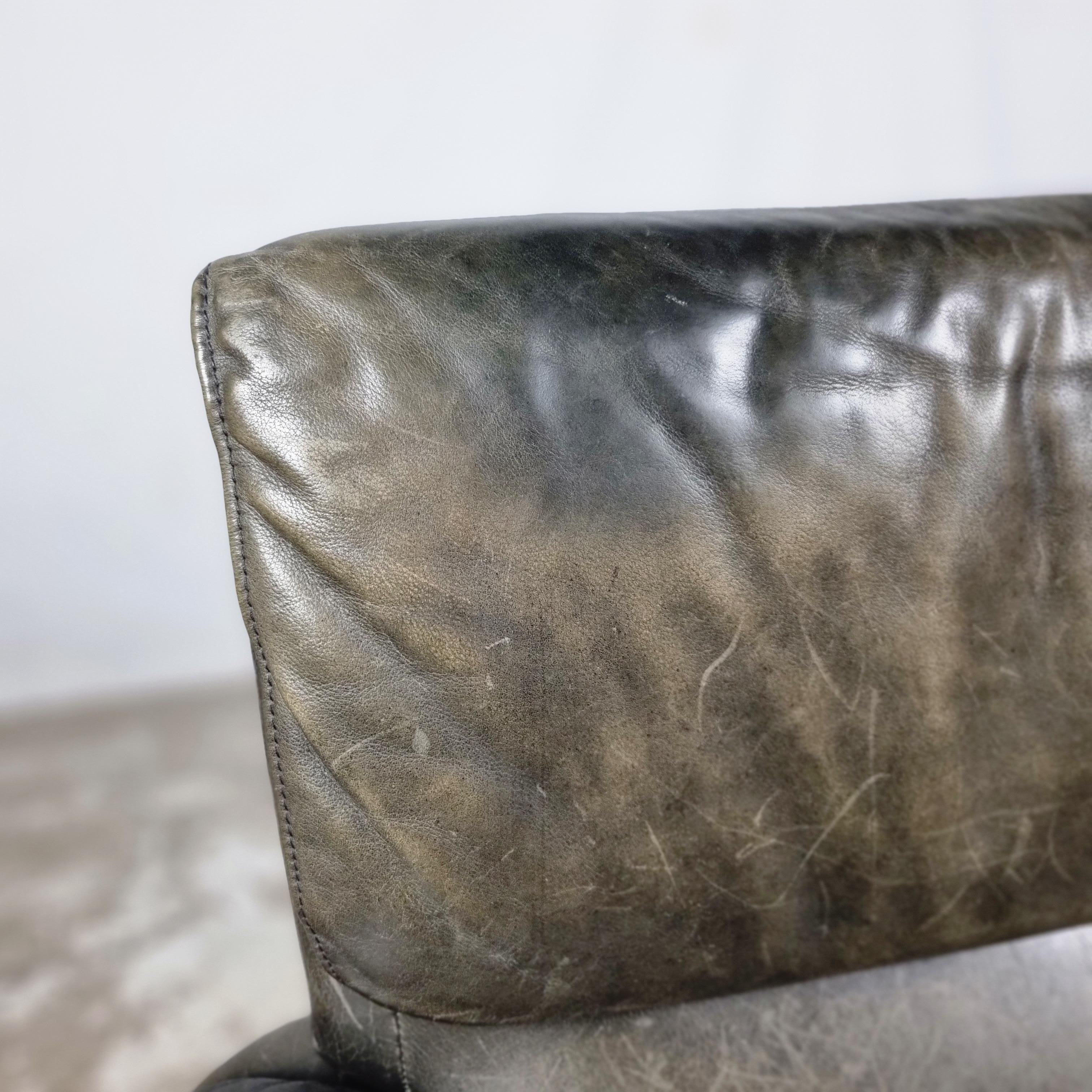 Mid-Century De Sede DS-2011/01 Buffalo Leather Lounge Chair 1970s Armchair 11