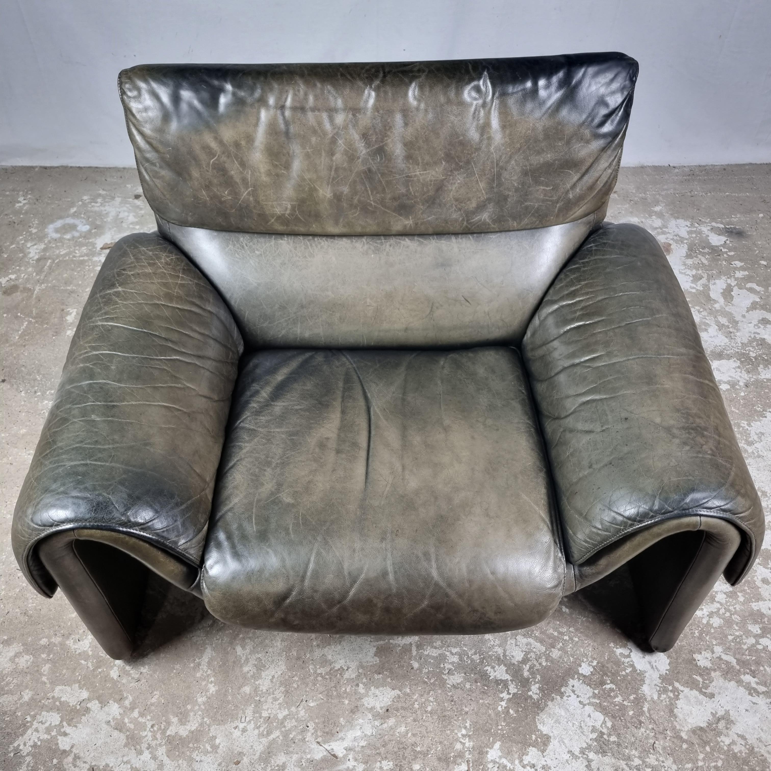 Mid-Century De Sede DS-2011/01 Buffalo Leather Lounge Chair 1970s Armchair 12