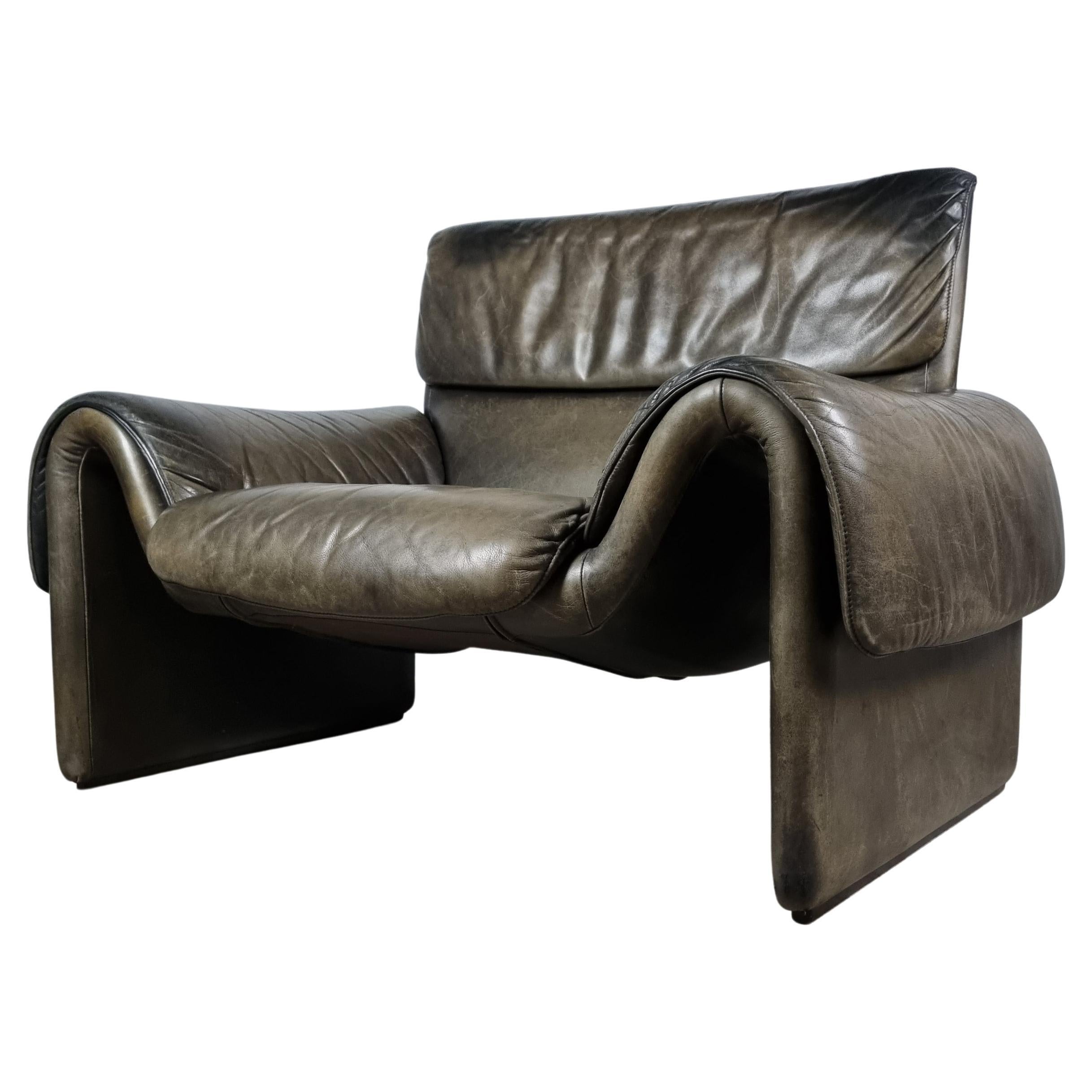 Fauteuil de salon en cuir de buffle DS-2011/01 de De Sede, années 1970