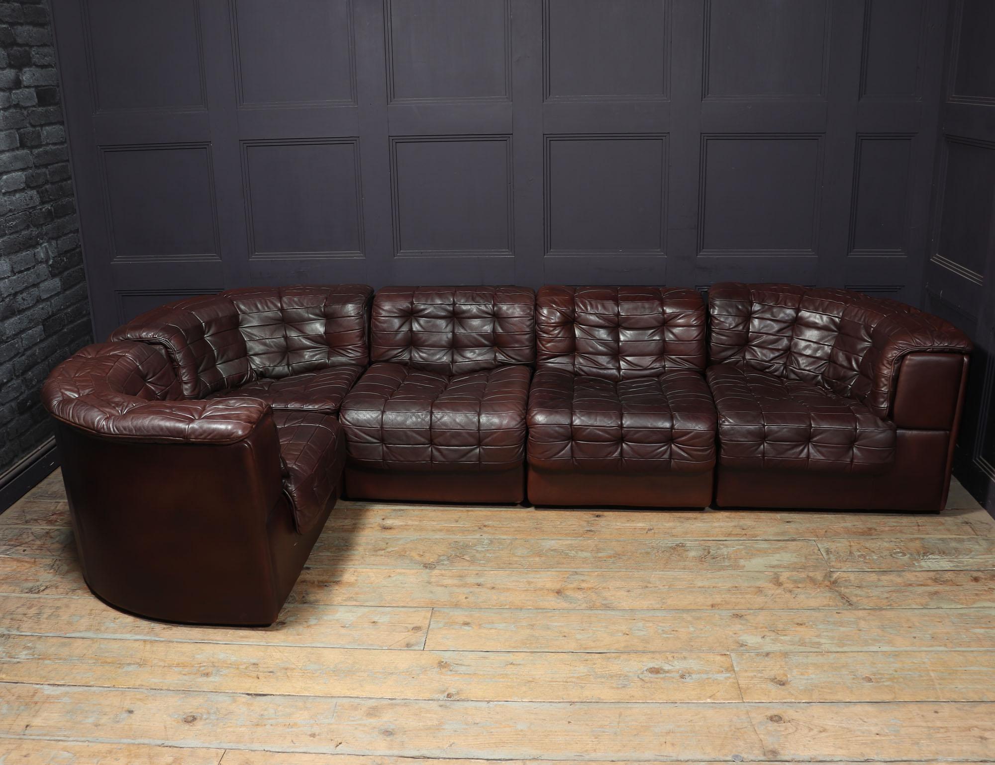 Leather Mid Century De Sede DS11 Modular Sofa