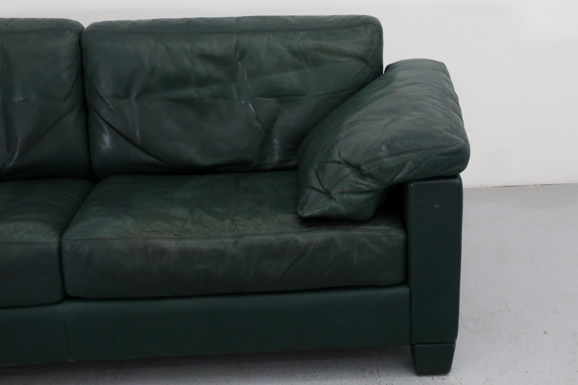 Mid-Century De Sede DS17 Green Leather Loveseat, Switzerland 5