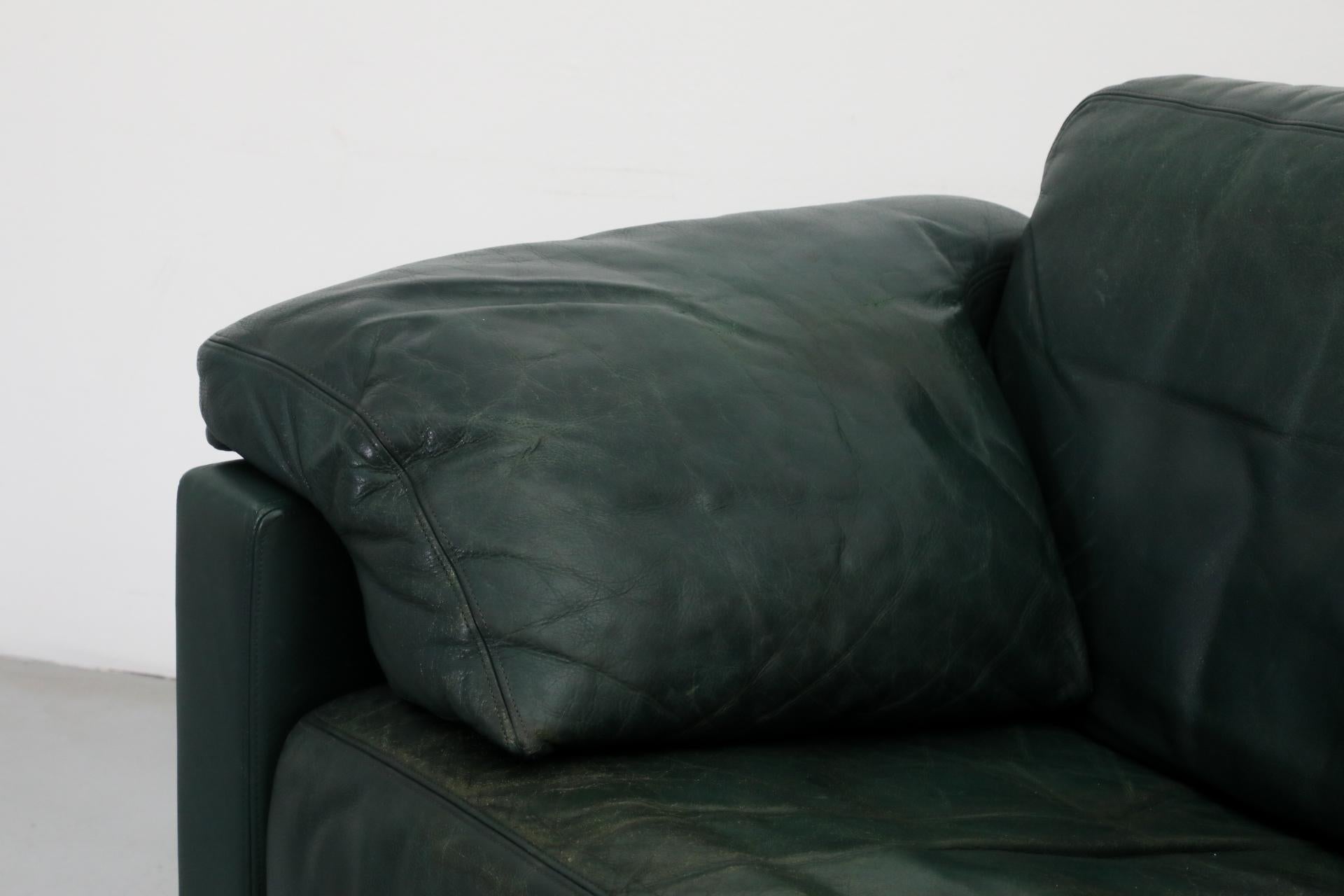 Mid-Century De Sede DS17 Green Leather Loveseat, Switzerland 7