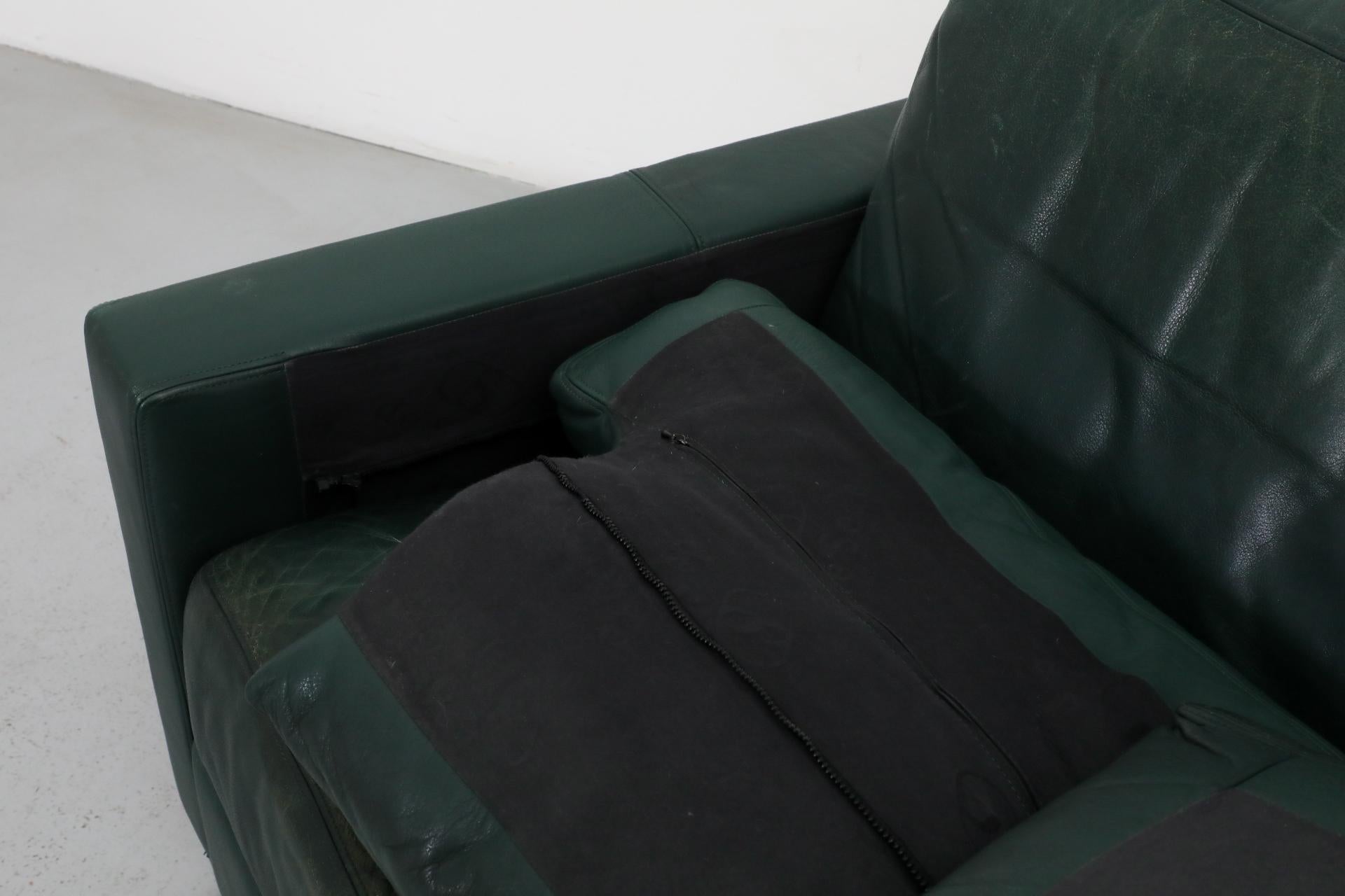Mid-Century De Sede DS17 Green Leather Loveseat, Switzerland 9