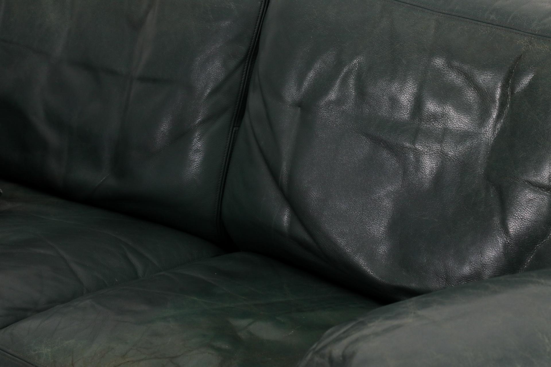 Mid-Century De Sede DS17 Green Leather Loveseat, Switzerland 11