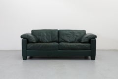 Mid-Century De Sede DS17 Loveseat aus grünem Leder, Schweiz