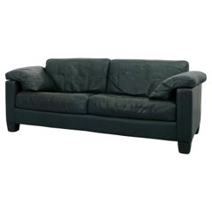 Mid-Century De Sede DS17 Green Leather Loveseat, Switzerland
