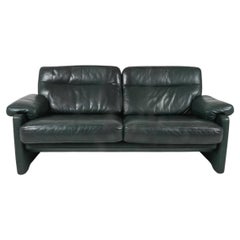 Mid century De Sede Ds70 Loveseat Sofa dark green Leather Switzerland 1970s