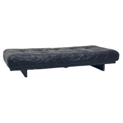 Mid century De Sede Ds80 black patchwork Leather daybed Switzerland 1970s