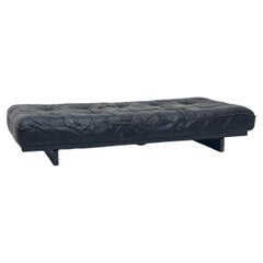Mid century De Sede Ds80 black patchwork Leather daybed Switzerland 1970s