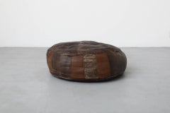 Mid-Century De Sede Inspired Natural Leather Patchwork Ottoman