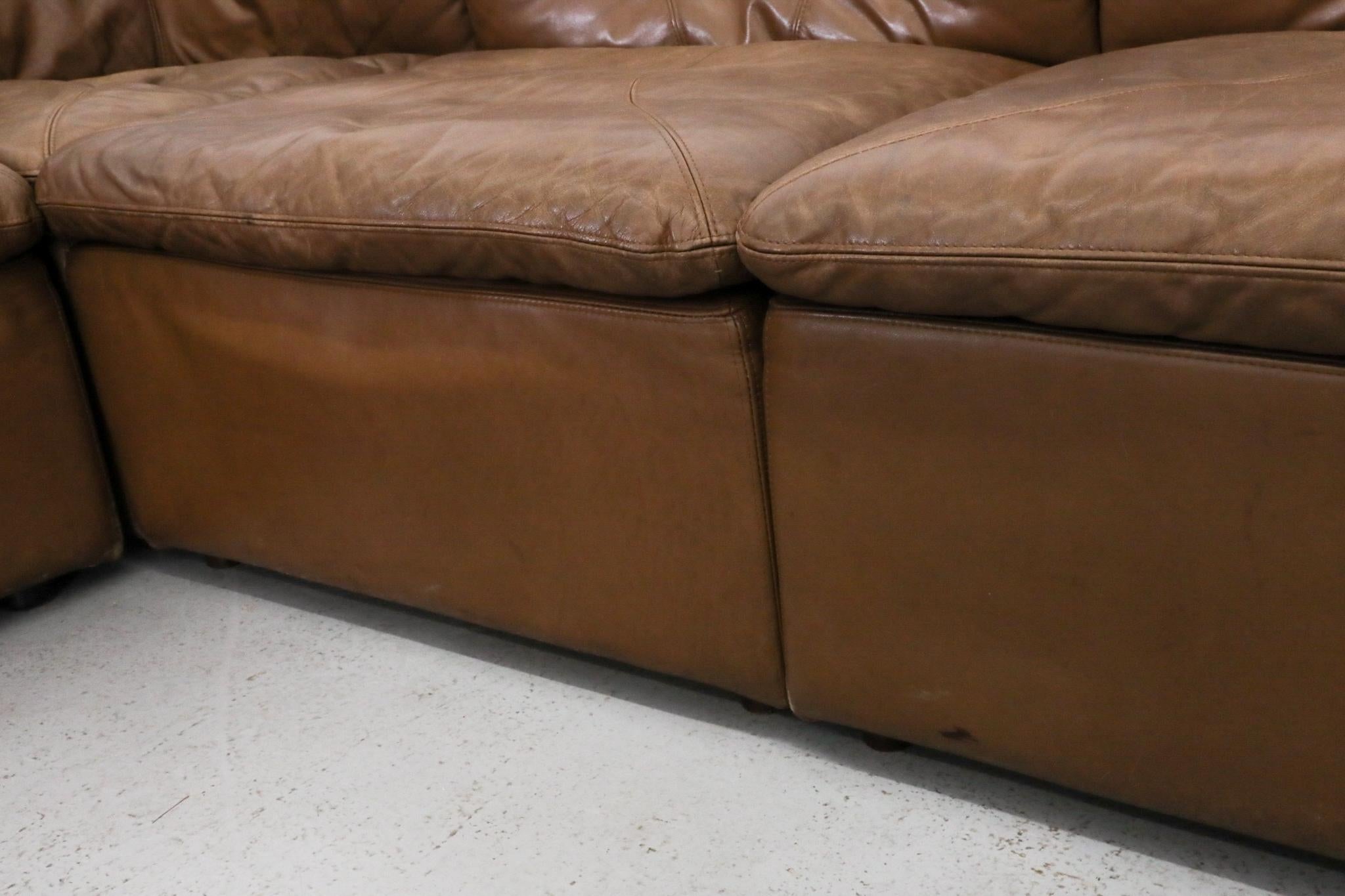De Sede Style du milieu du siècle 9 pièces sectionnelle en cuir de Laauser en vente 5