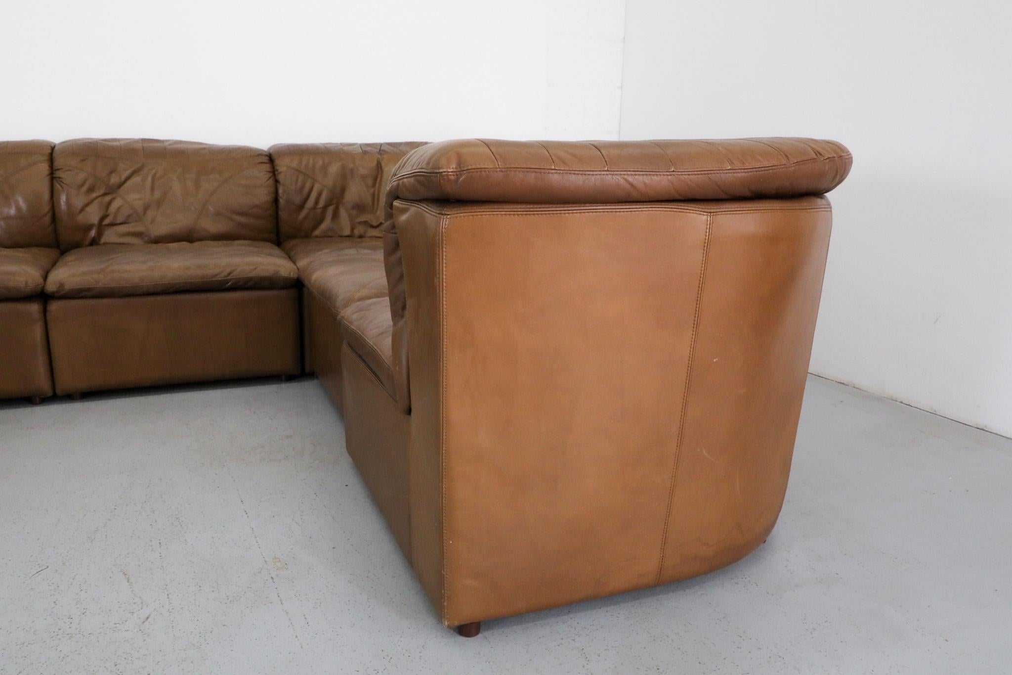 Allemand De Sede Style du milieu du siècle 9 pièces sectionnelle en cuir de Laauser en vente
