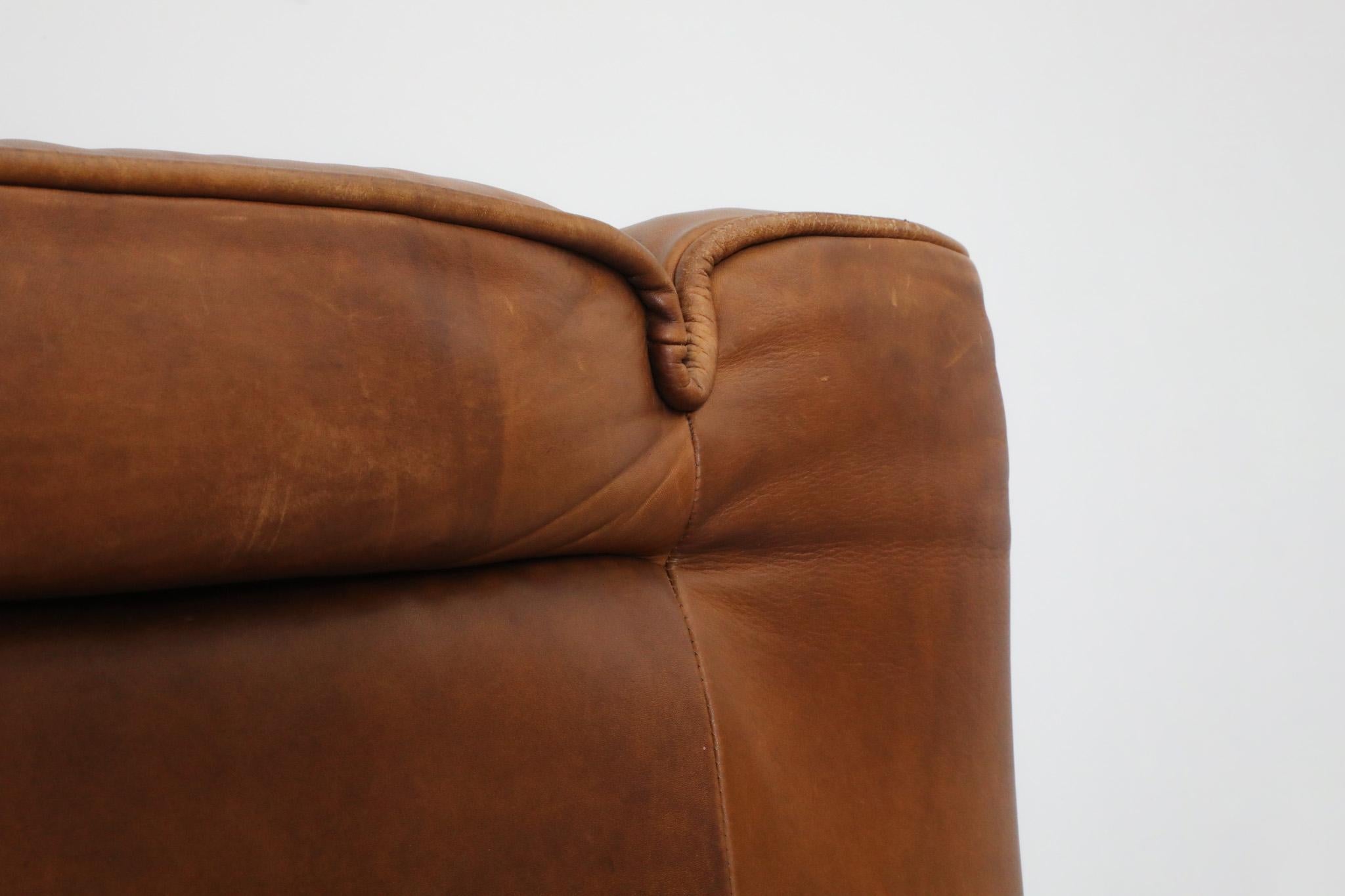 Mid-Century De Sede Style Leather Lounge Chair 4