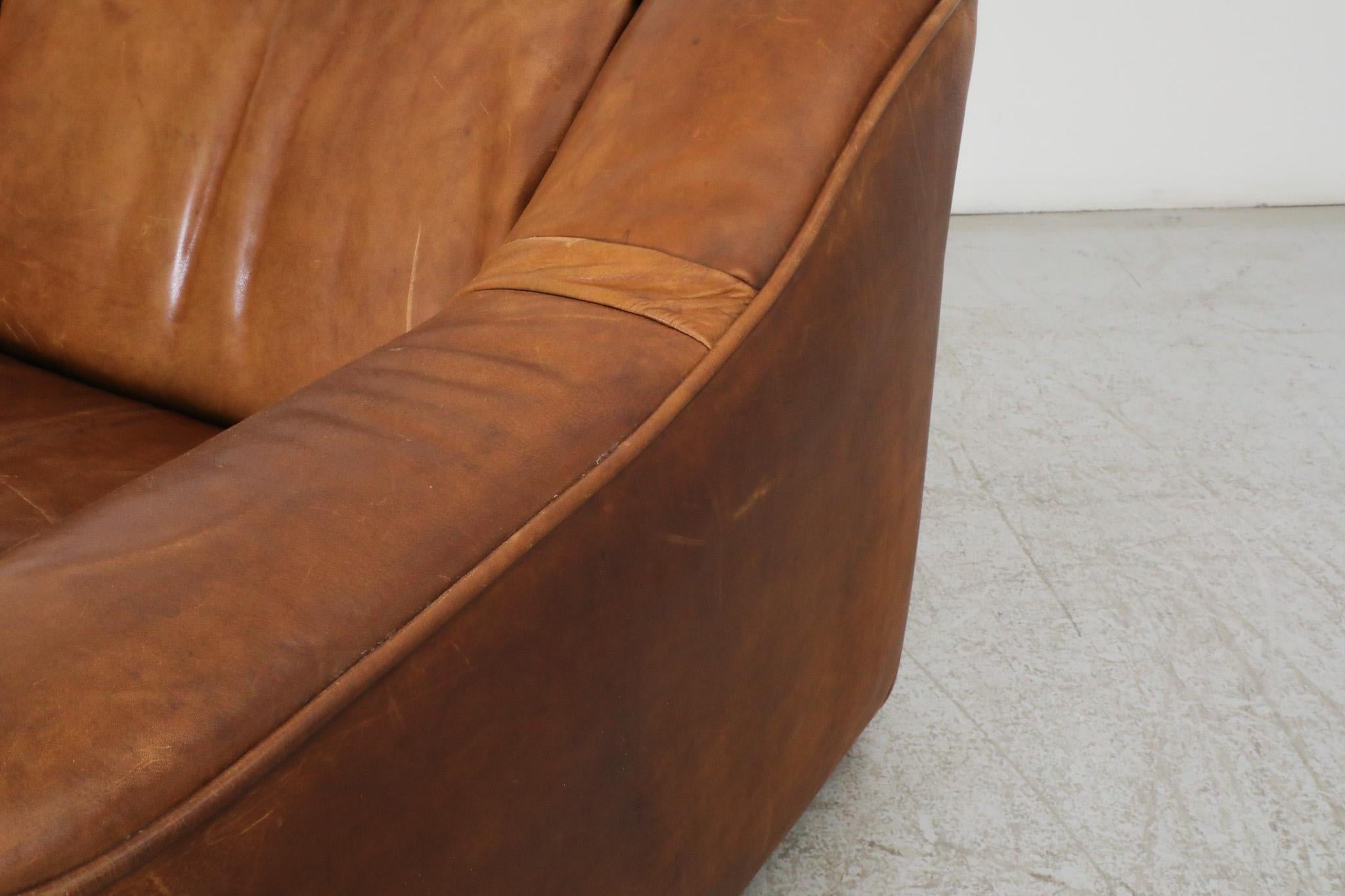 Mid-Century De Sede Style Leather Lounge Chair 7