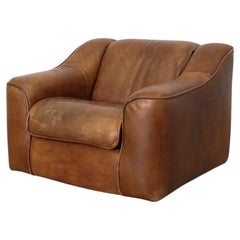 Mid-Century De Sede Style Leather Lounge Chair