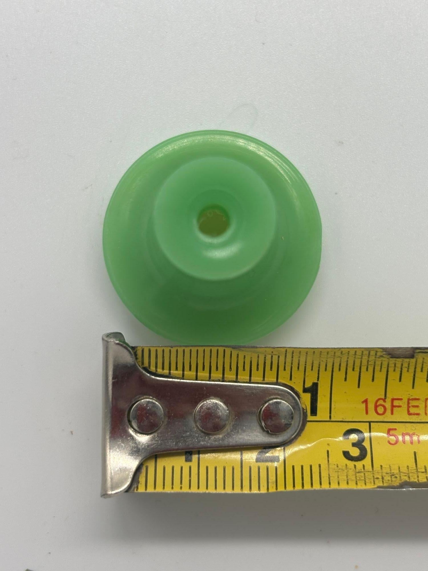Mid Century Dead Never Used Stock Green and Ivory Bakelite Drawer Pulls 2