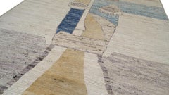 Mid-Century Deco Figured Multi Color Wool Rug 10'x13'4''