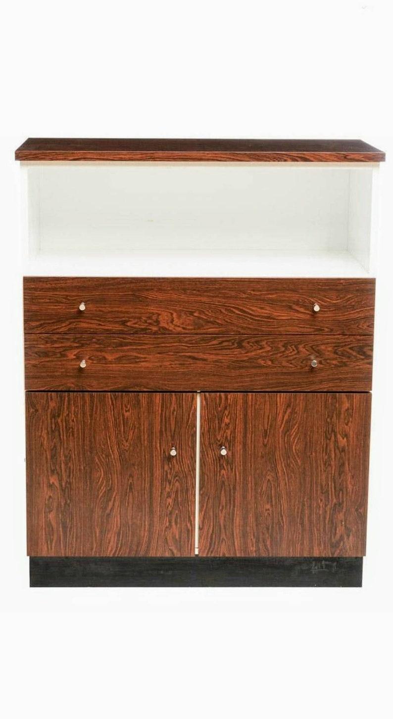 Mid-Century Modern Mid-Century Deco Modern Formica Rosewood Cabinet  For Sale